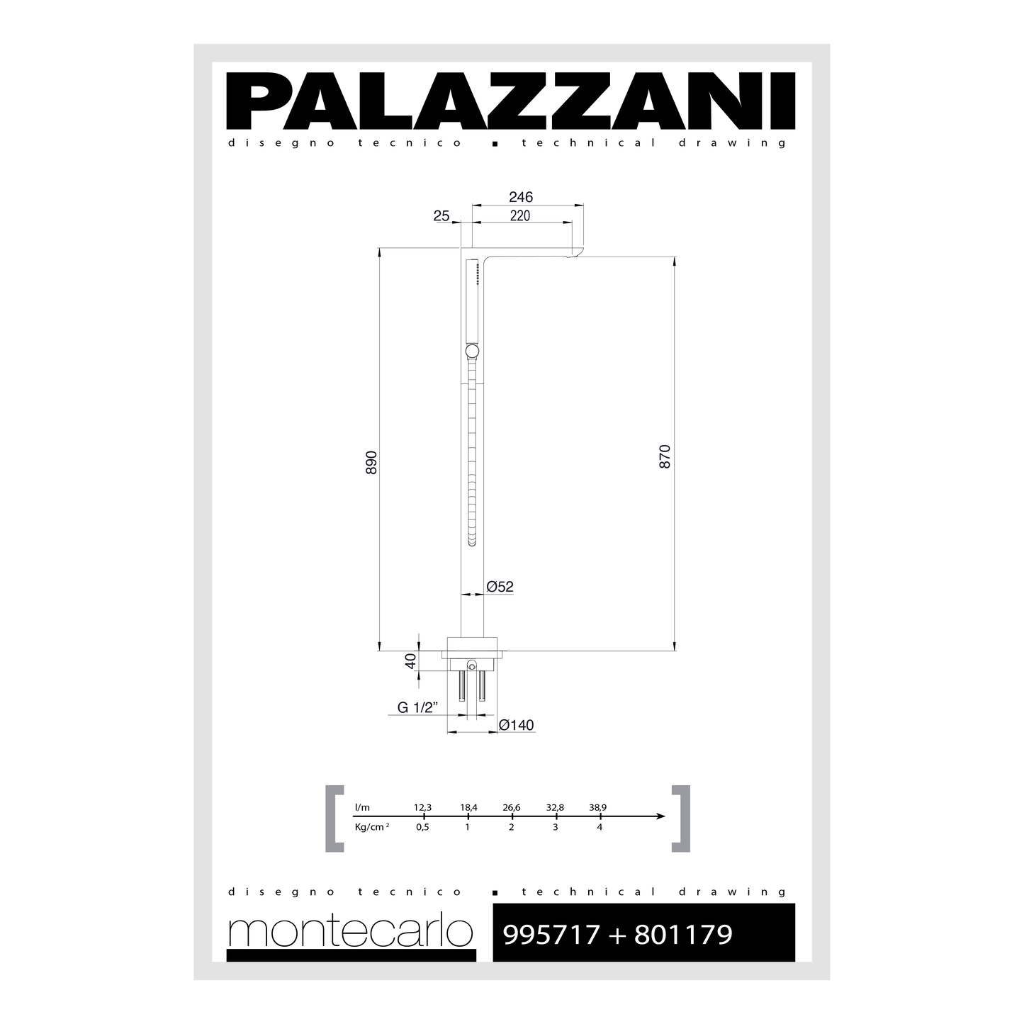 Robinet de baignoire autoportant MONTECARLO 801220