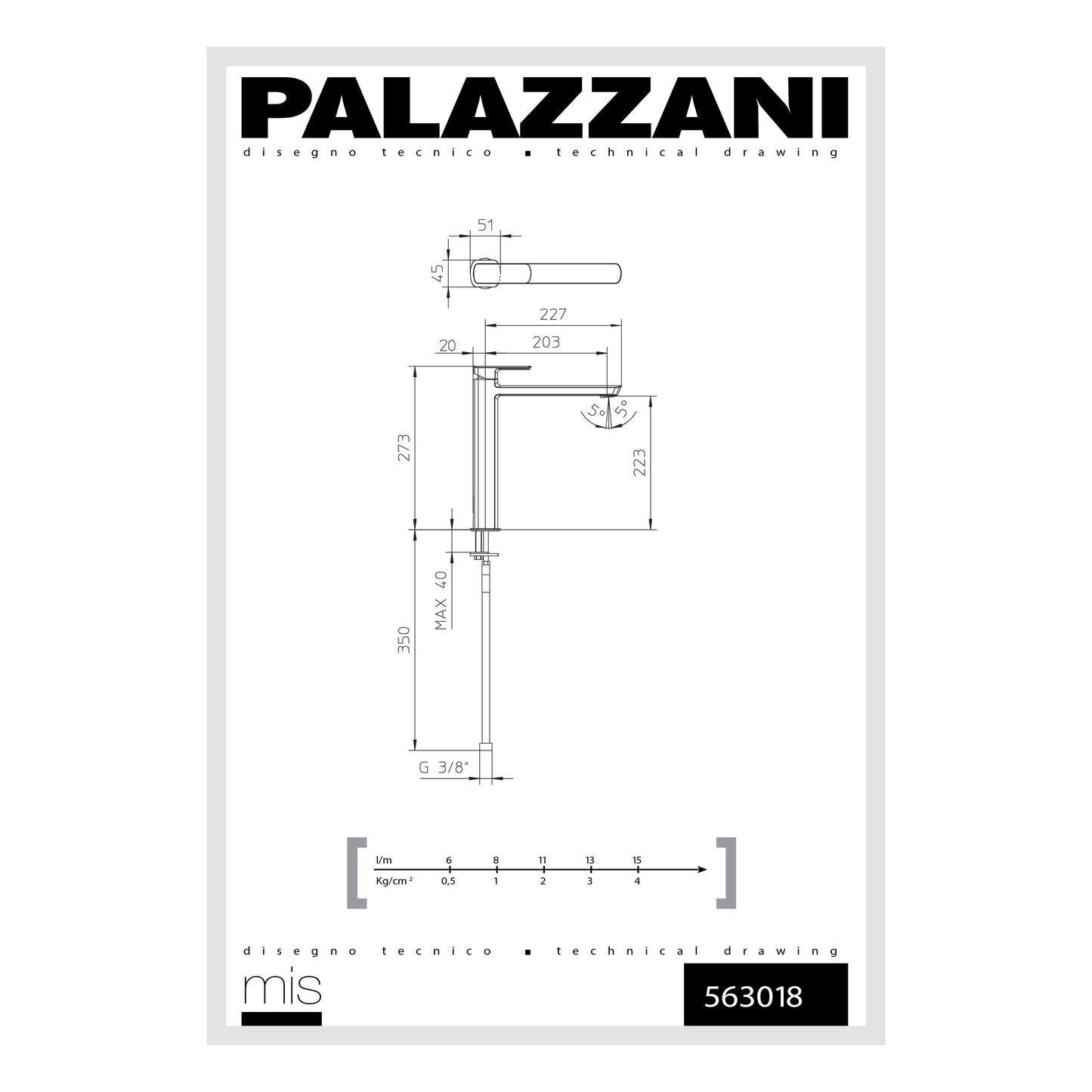 Lavabo faucet MIS tall single lever 563018