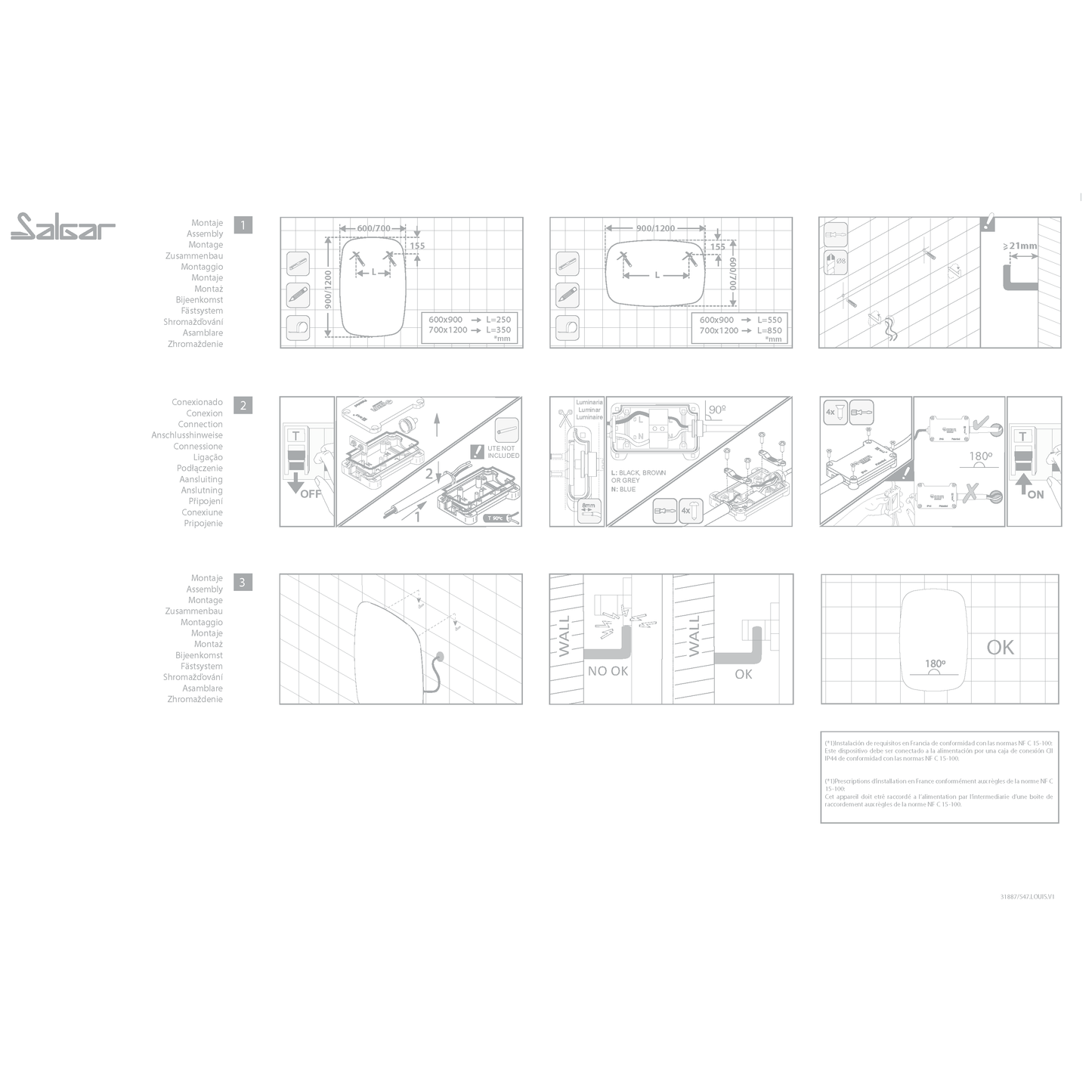 Miroir Louis rétroéclairé 700