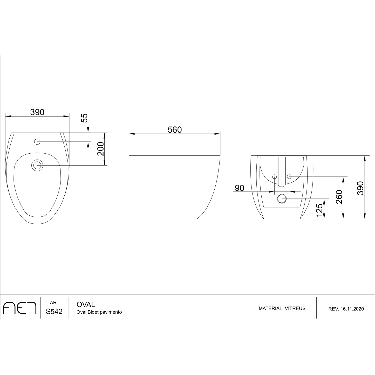 Bidet OVAL S542