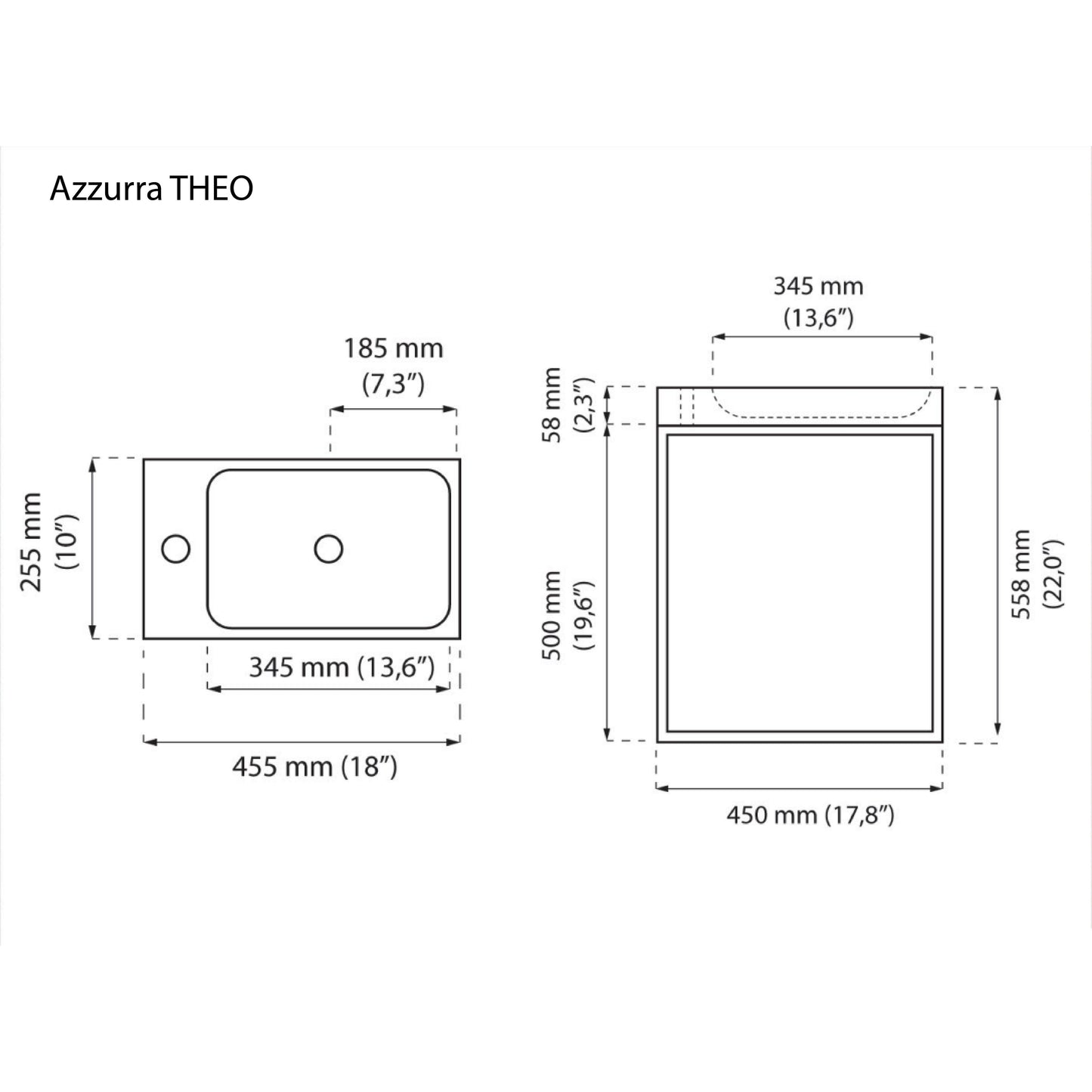 Vanité 18 pouces (450) THEO PETITE Negro Ingo