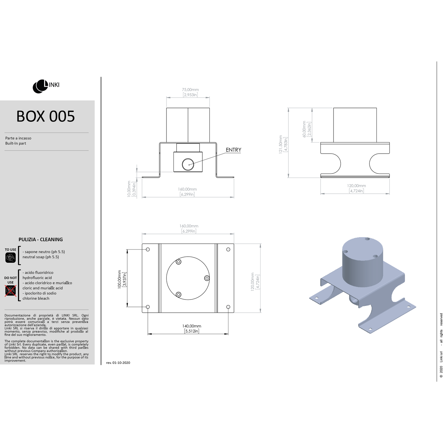 Brut pour robinet de bain autoportant BOX005