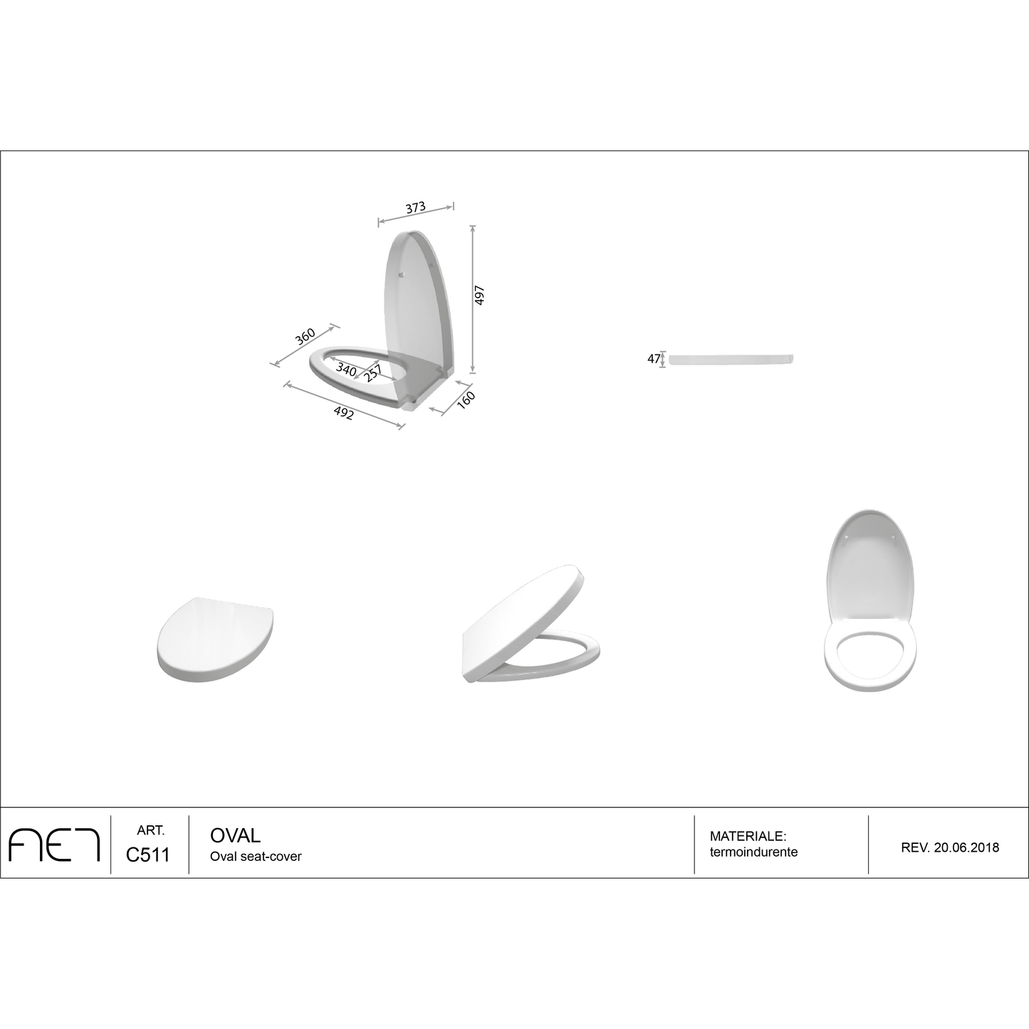 Toilet seat OVAL C511R