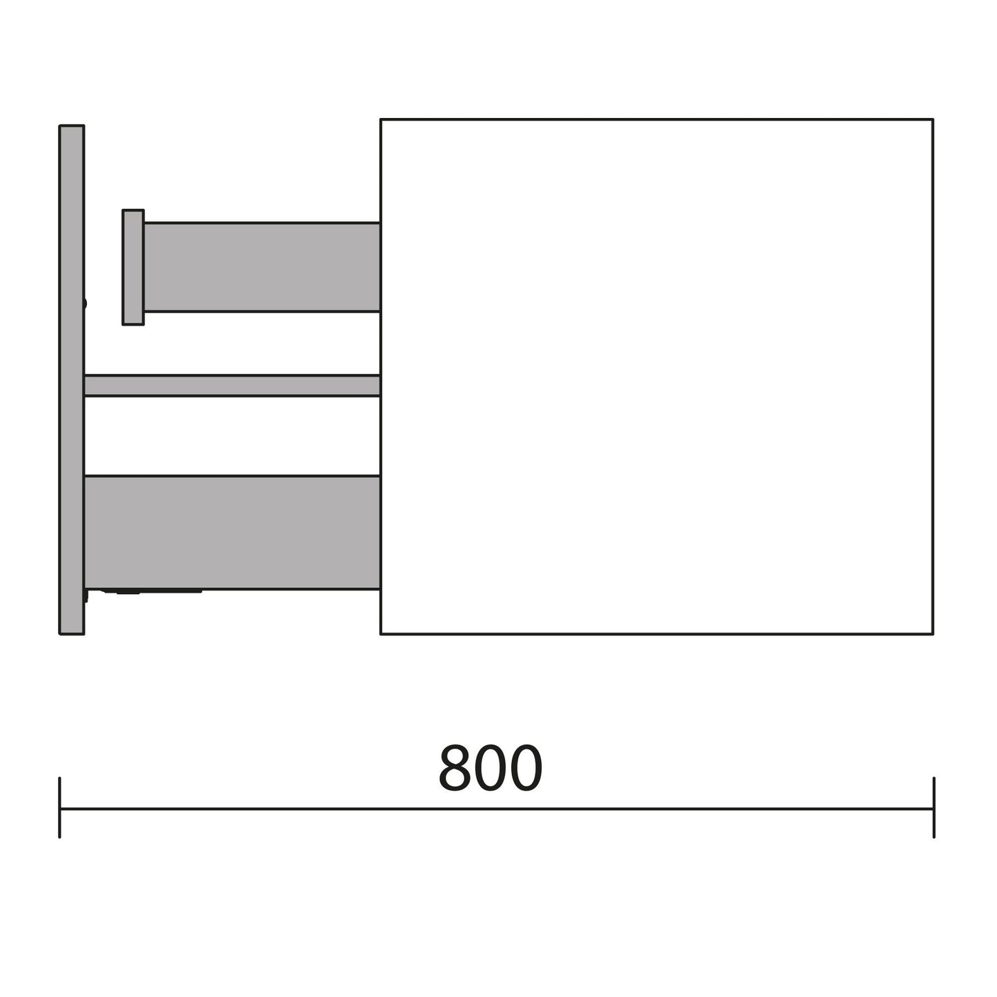 Vanity Biba 24 inches (600) 1 full drawer + 1 inner drawer Sienna Oak