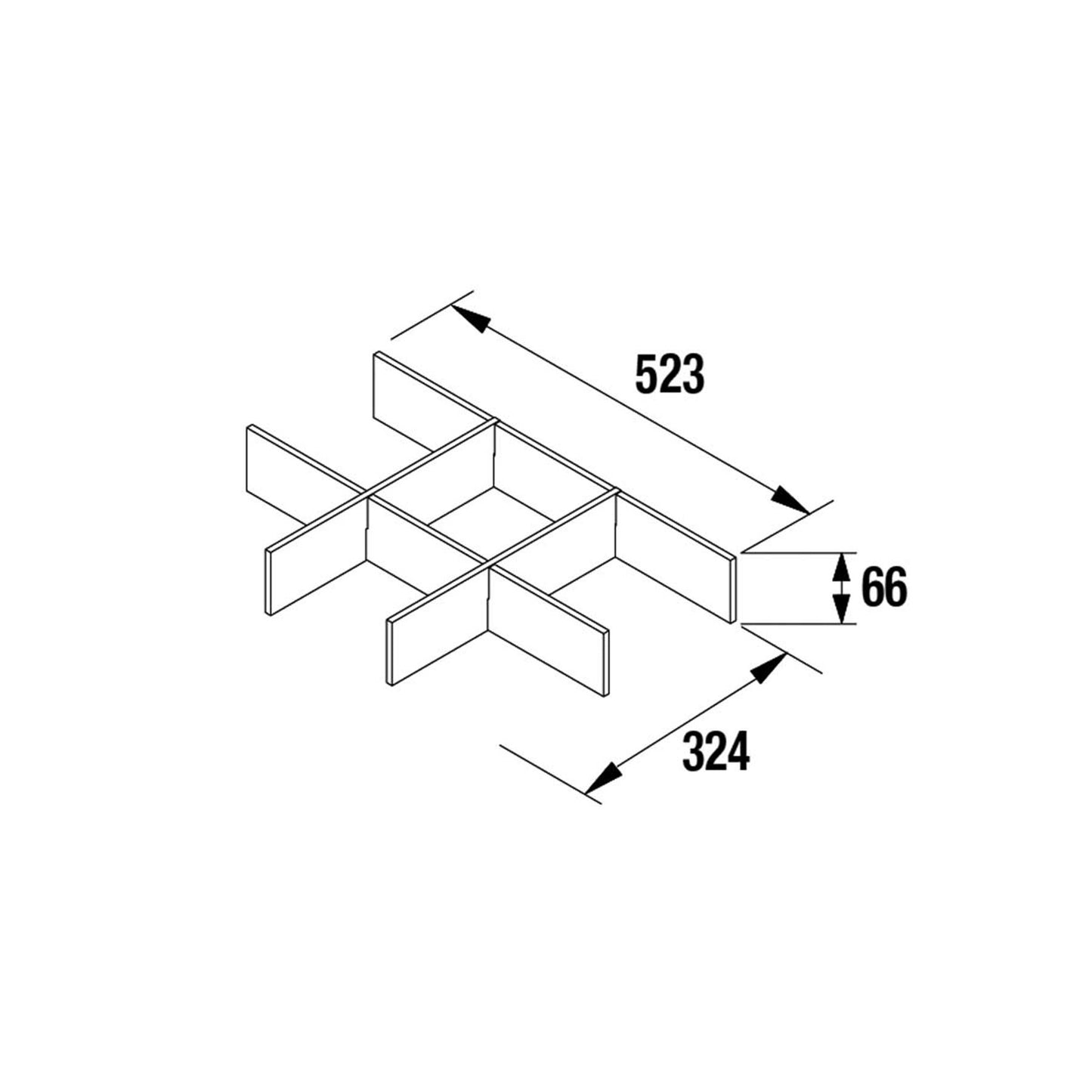 Drawer organizer for 24 inches (600) vanity