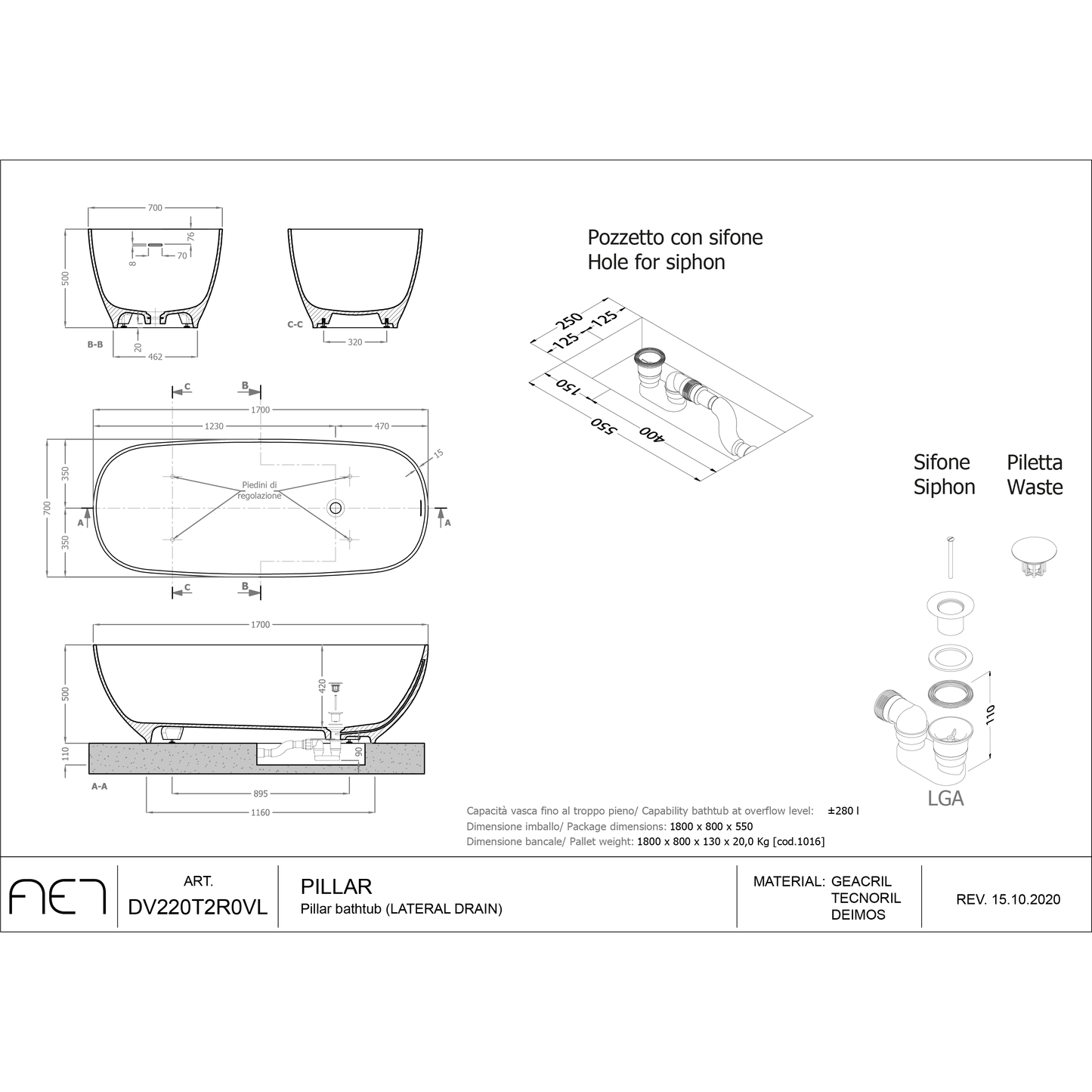 Baignoire Pillar DV220
