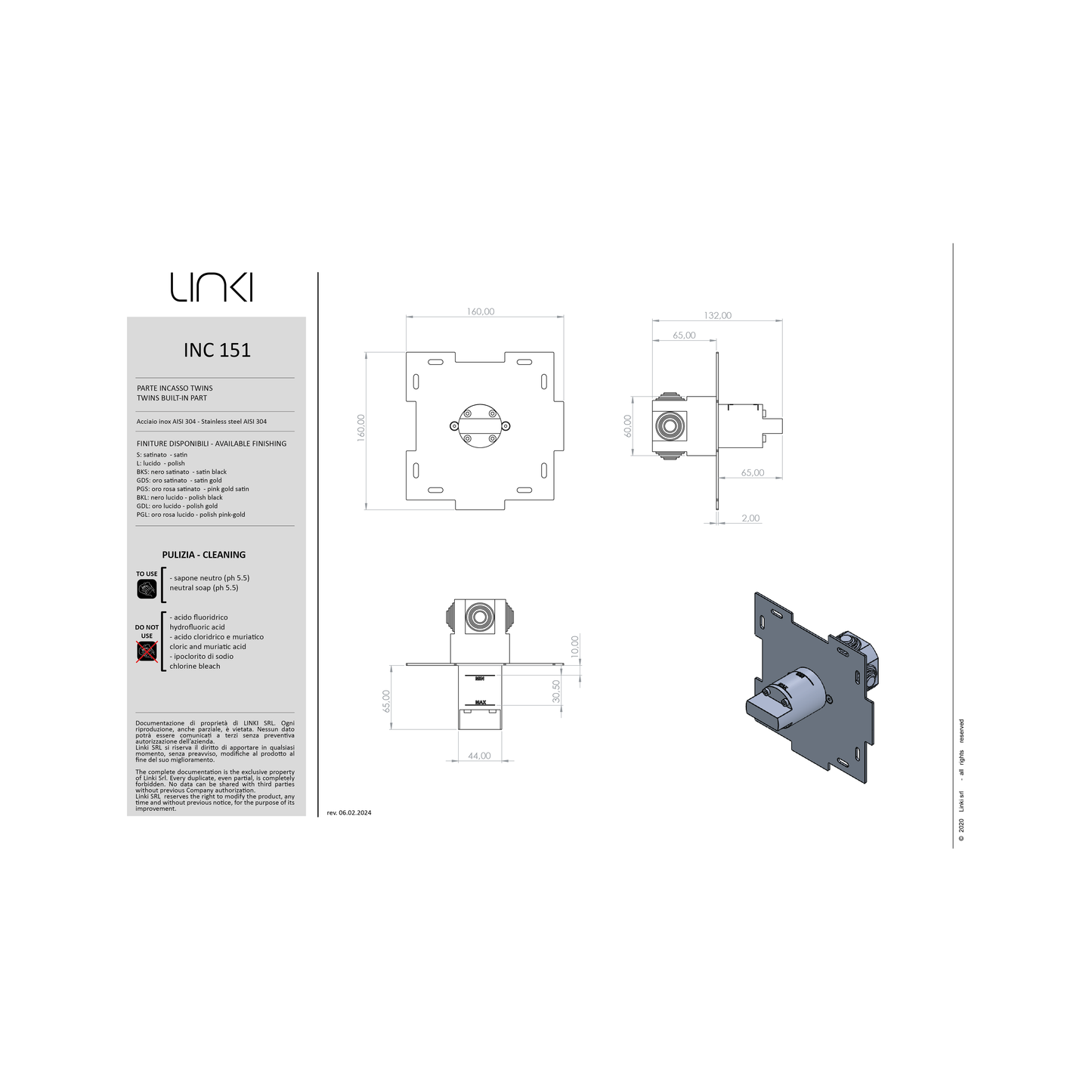 Sèche-serviettes électrique L.1140 mm TWINS inox TWI005