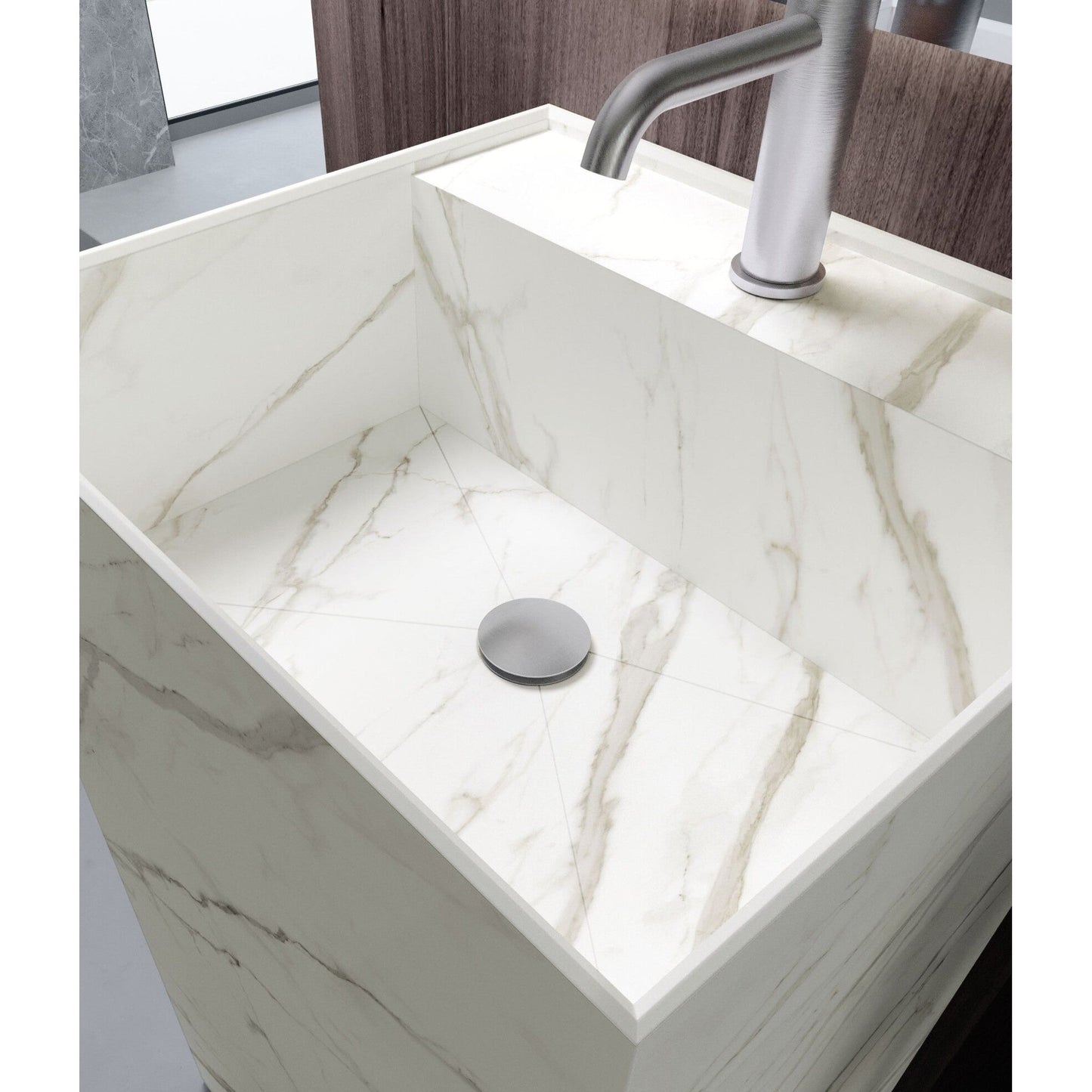 Vessel freestanding KANT Gres Céram Calacatta Oro Venato Glossy *Special order*