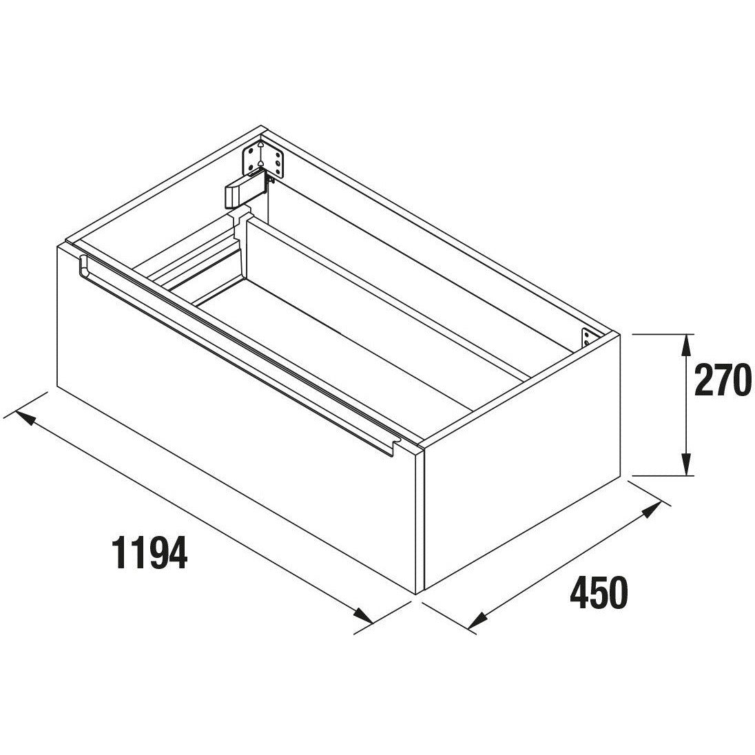 Unité de rangement 48 pouces (1200) Monterrey 1 tiroir Macchiato *Commande spéciale*