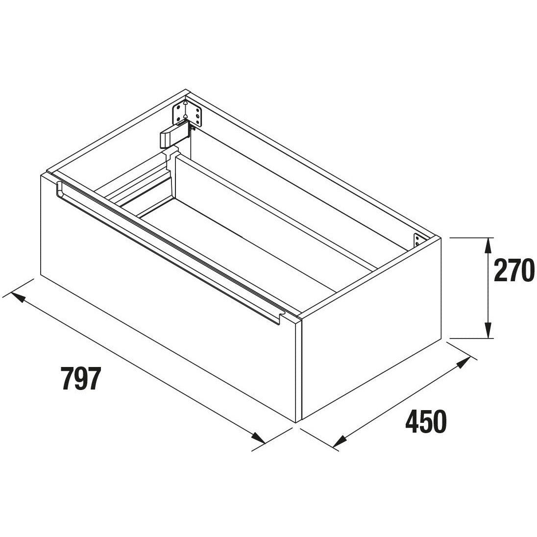Storage unit 32 inches (800) Monterrey 1 drawer White Cotton
