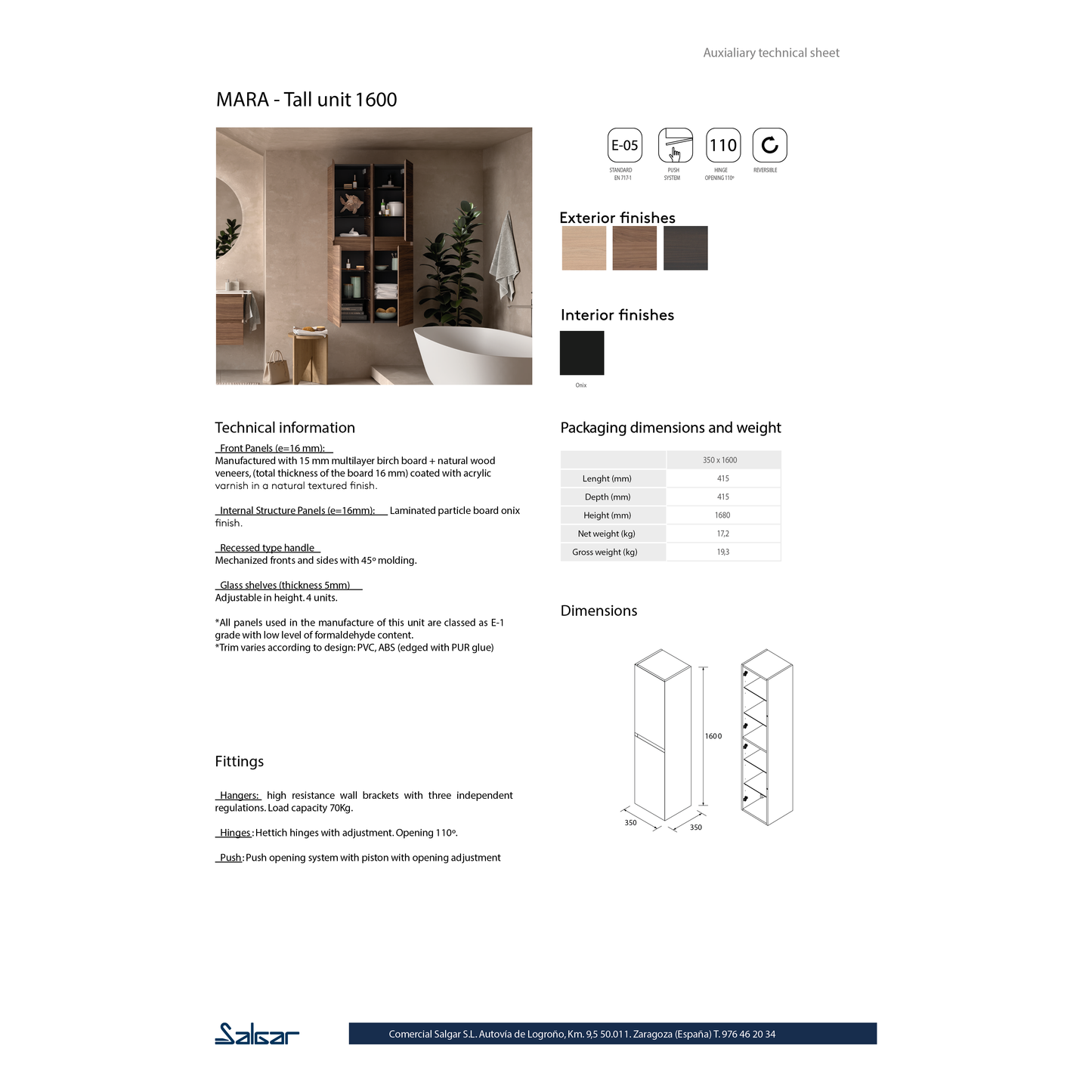 Linen cabinet MARA 1600 2 doors **Special Order**