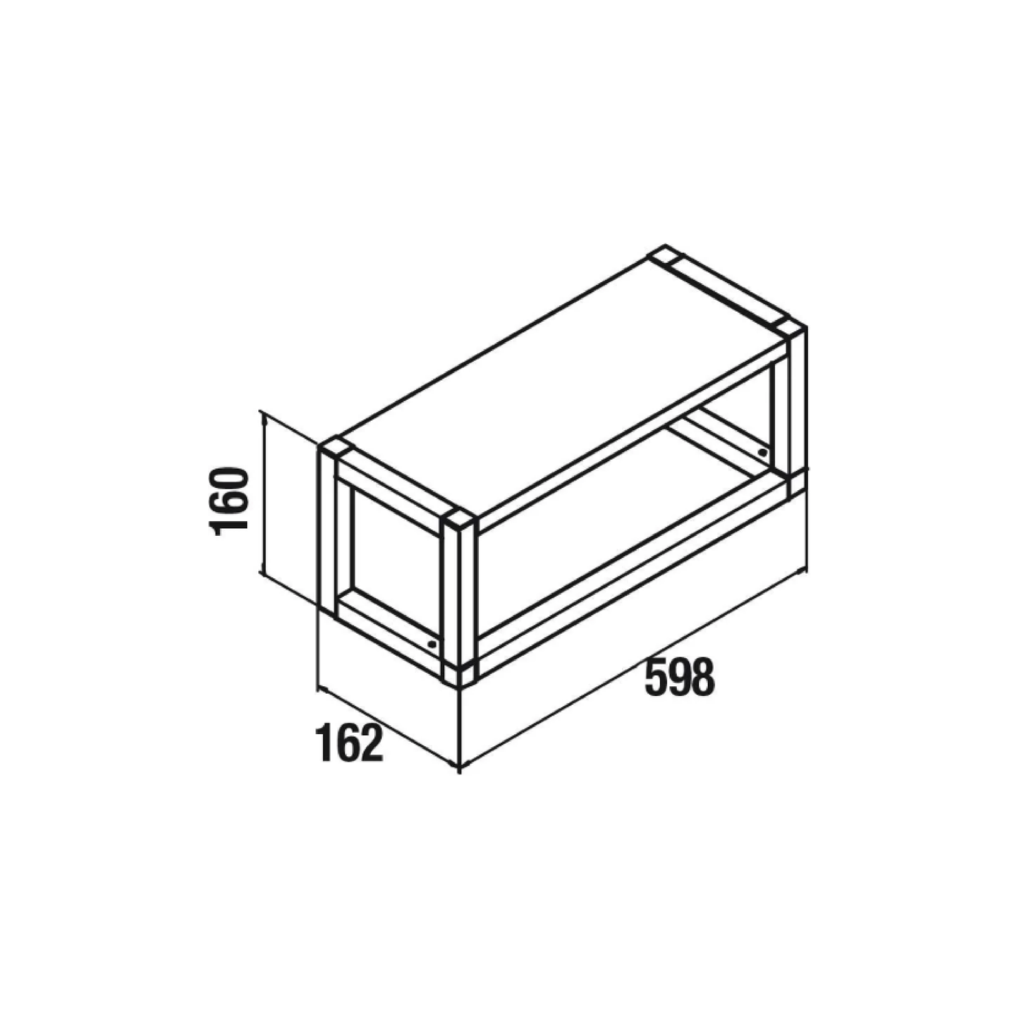 Shelf Vinci with towel bar African Oak