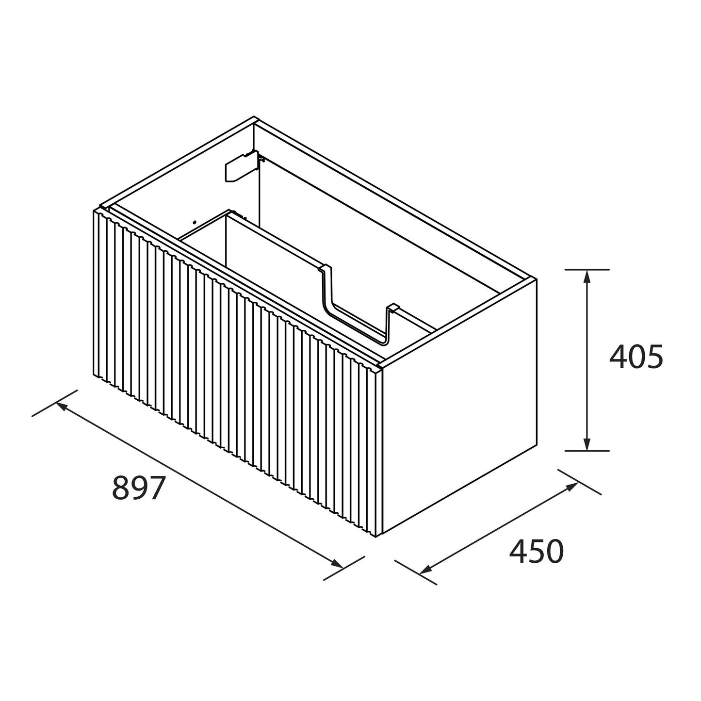Vanité Biba 36 pouces (900) 1 tiroir complet Naturel