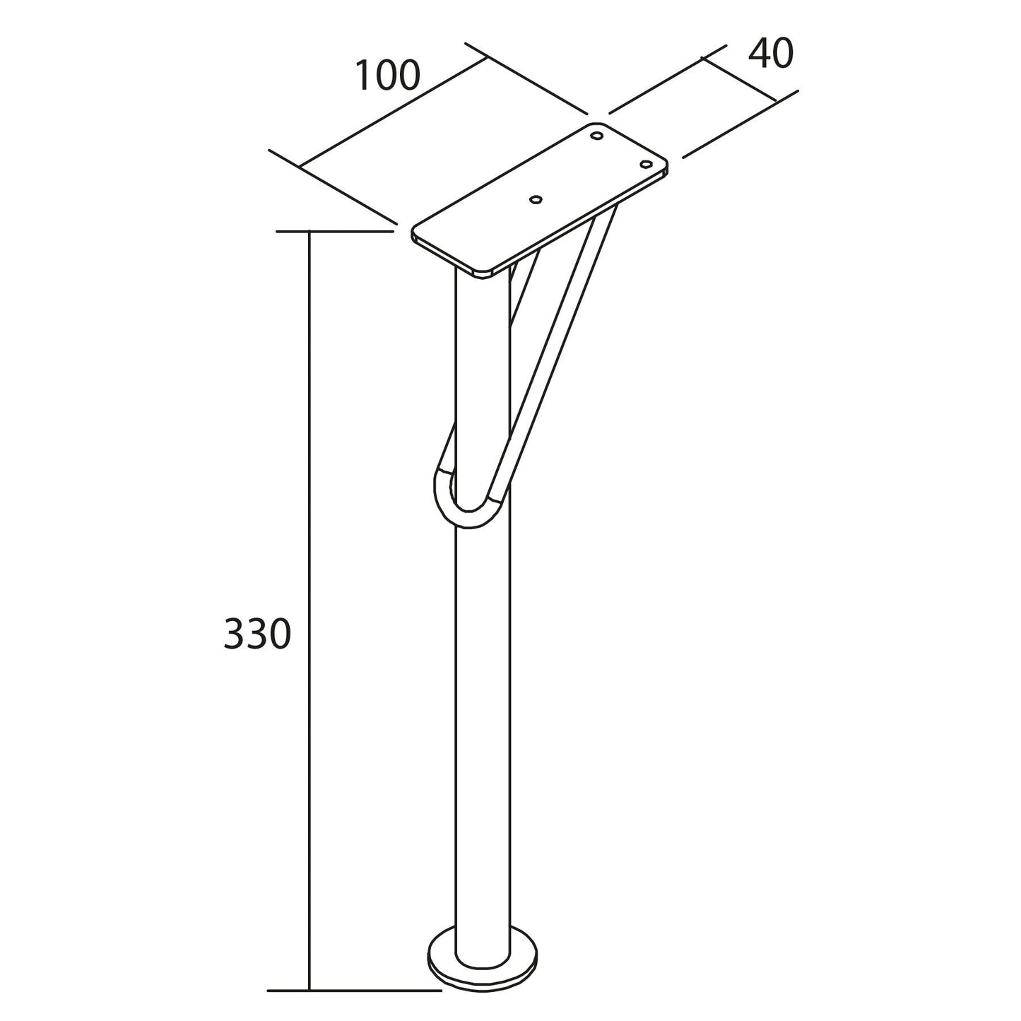 Legs steel Deva 13" matte white