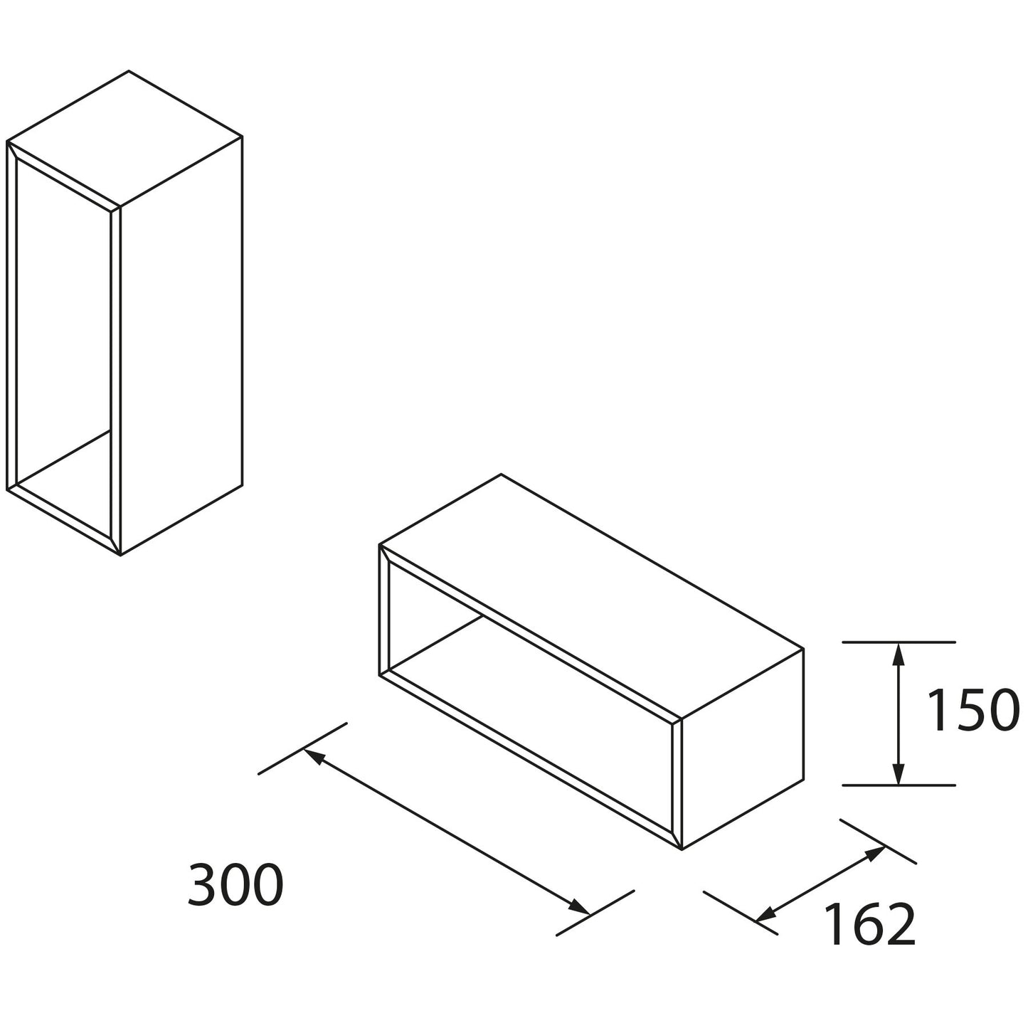 Wall-hung storage unit Alliance 12 inches (300) Tx