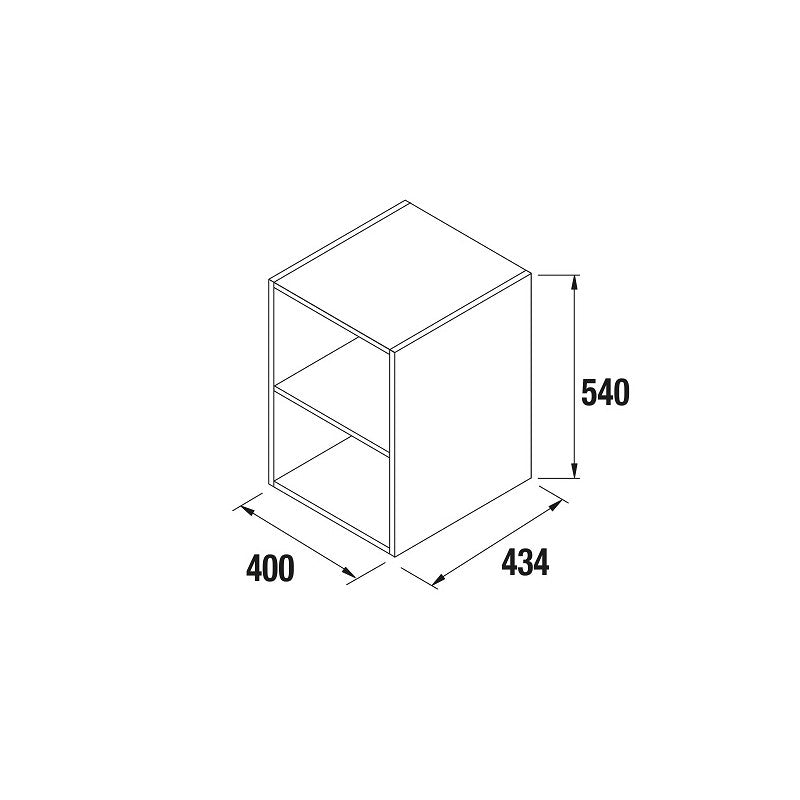 Meuble de rangement suspendu Alliance 16 pouces (400) 2 espaces Sbiancato