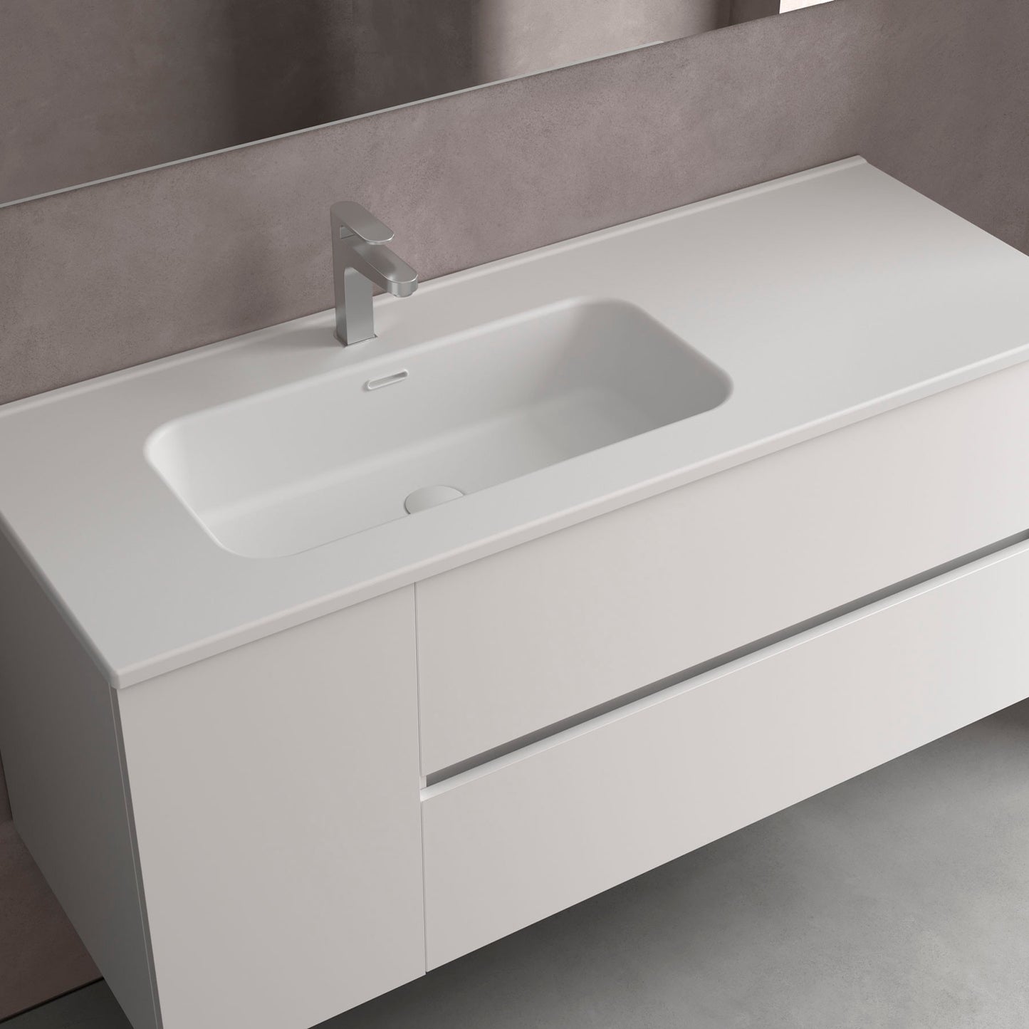 Lavabo-comptoir intégré avec vasque OFFSET Porcelaine Constanza