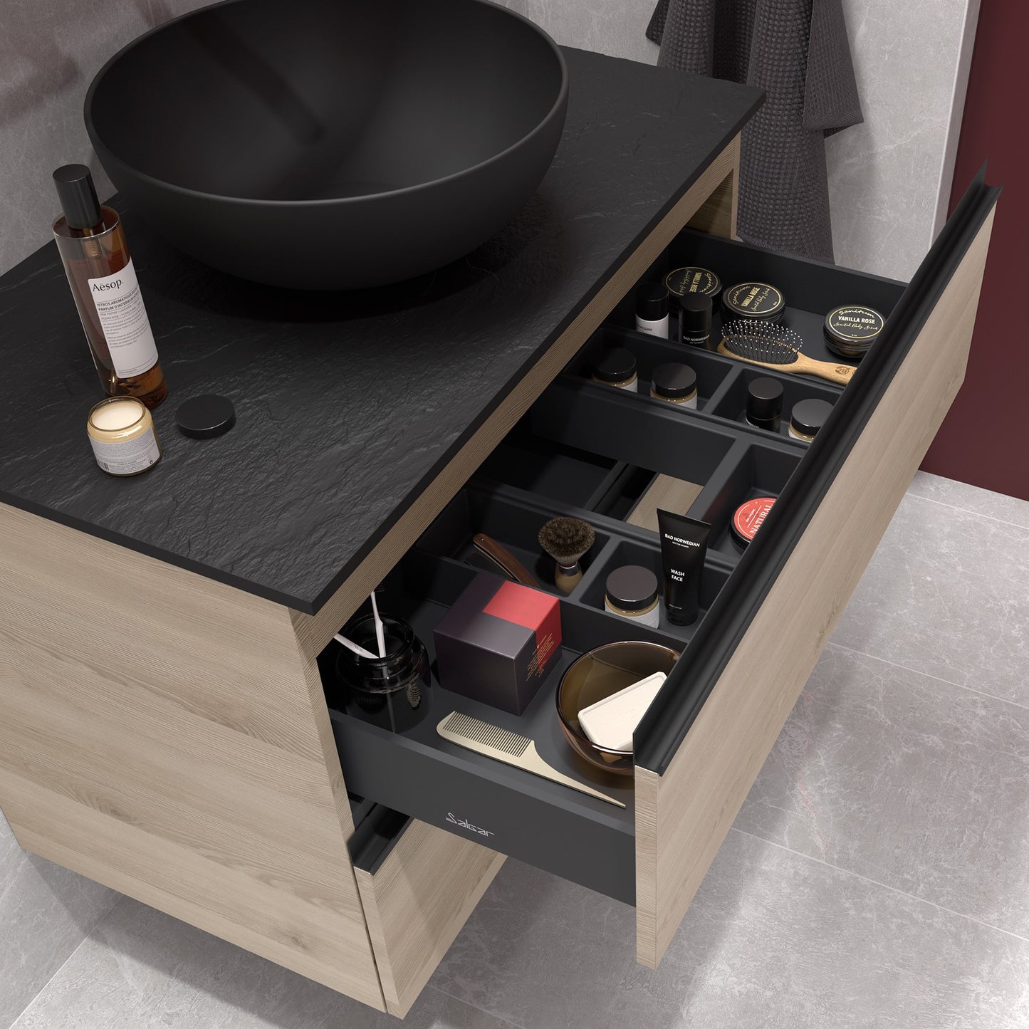 Vanity Fussion Spirit 32 inches (800) 2 drawers (wall hung) Walnut Maya