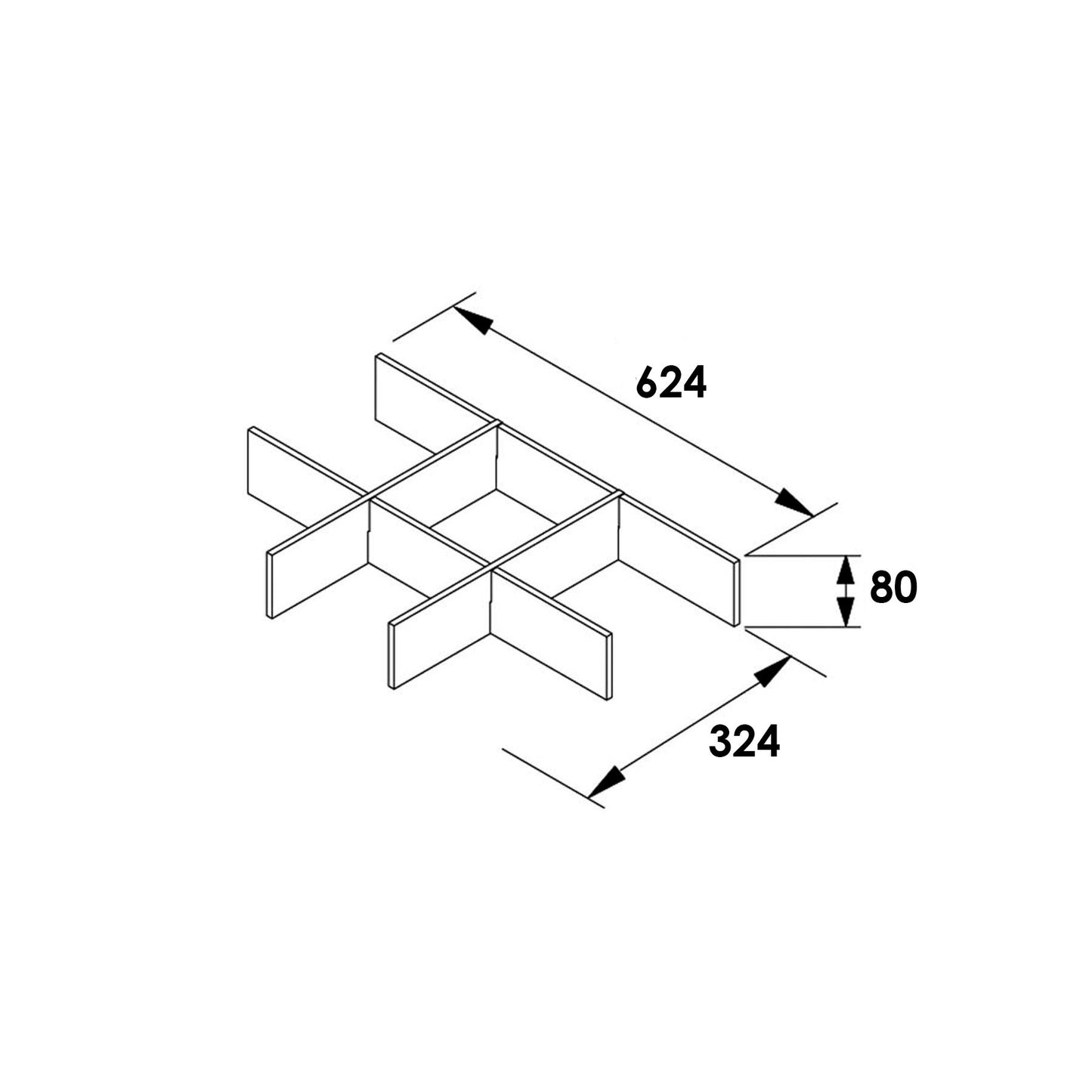 Drawer organizer for 28 inches (700) vanity