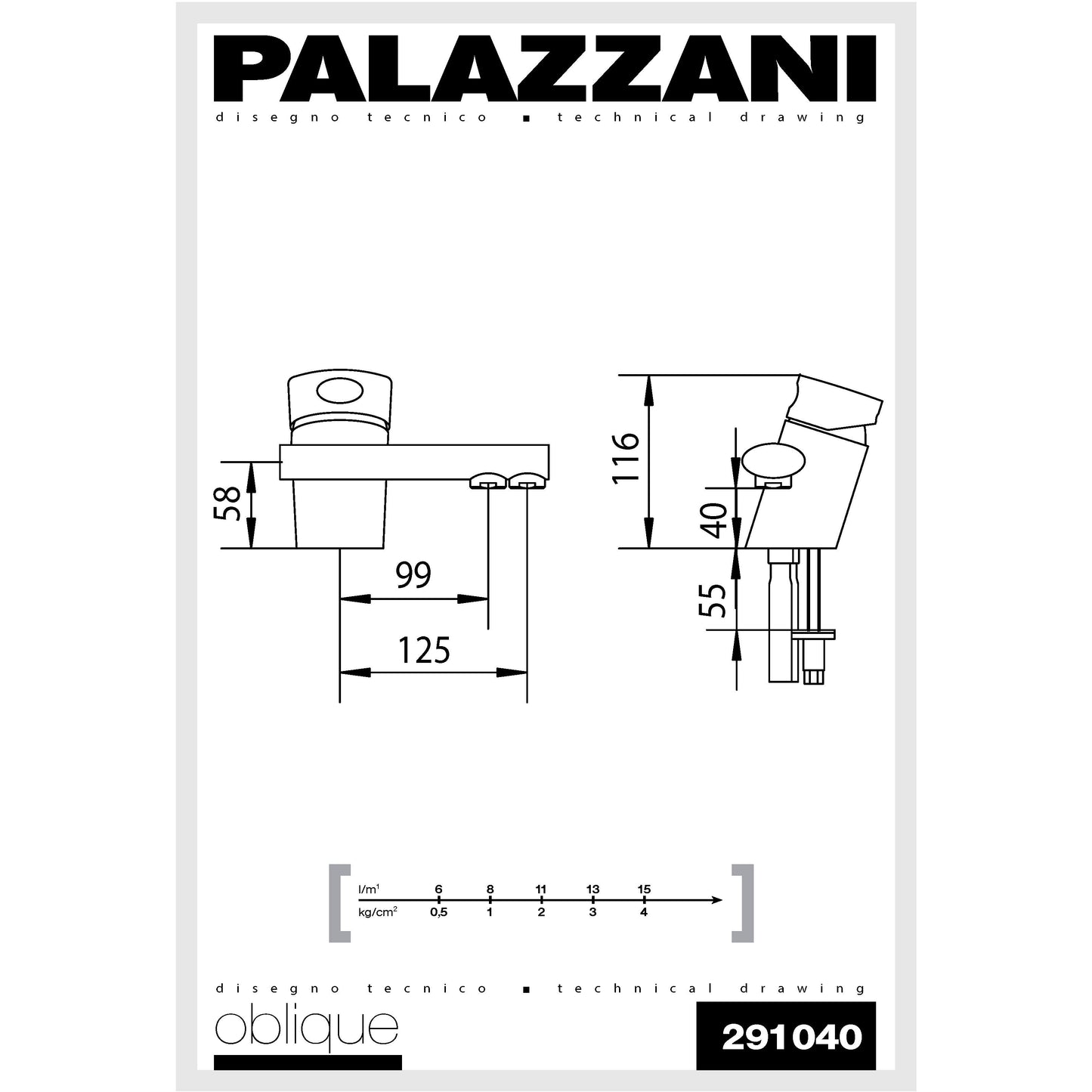 Robinet de bain Oblique levier unique 291040