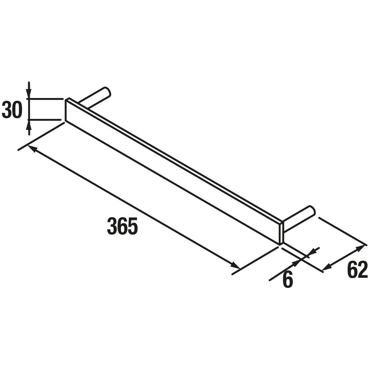 Porte-serviettes Coquetta 400mm Noir mat