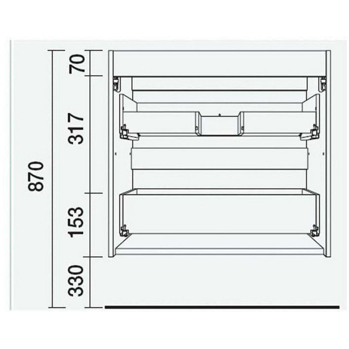 Meuble FUSSION LINE 24 pouces (600) 2 Tiroirs Alsacia