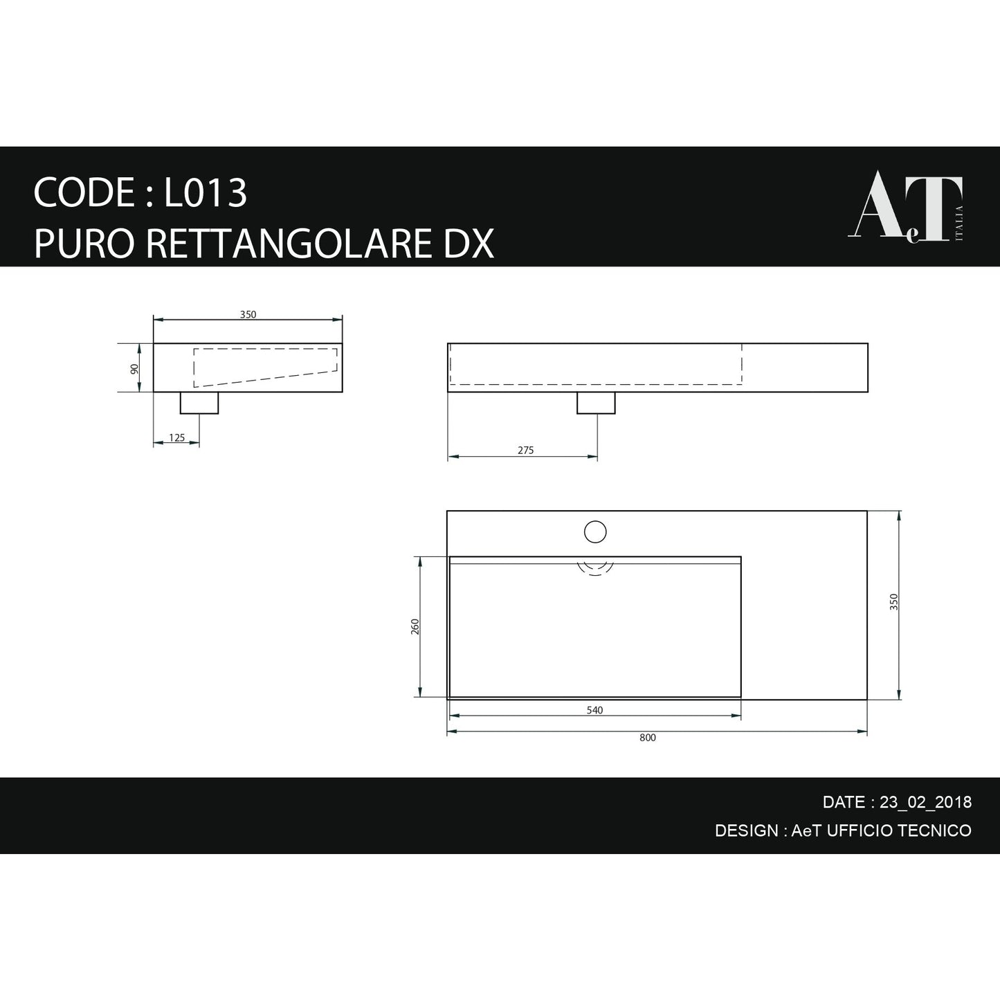 Lavabo en porcelaine P35 DX L013