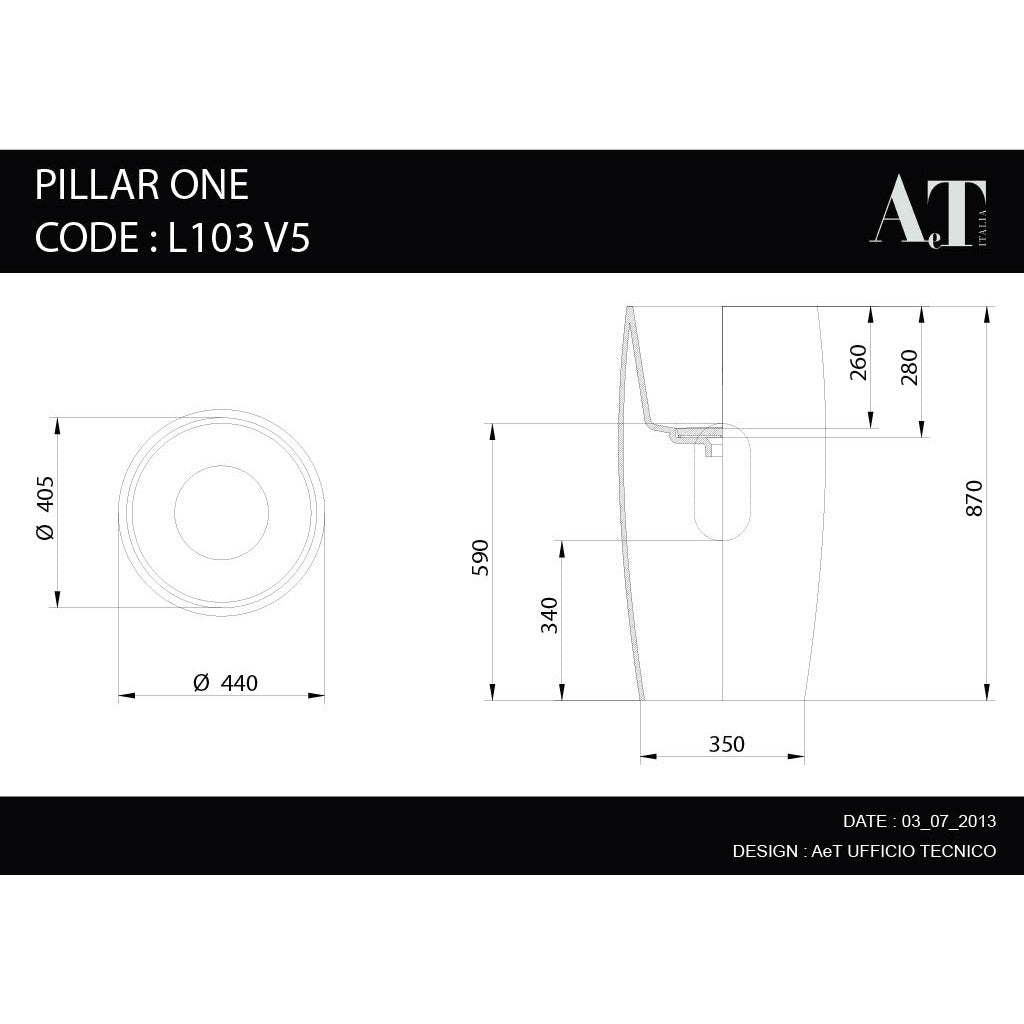 Lavabo sur pied L103 Pilier Mince Porcelaine