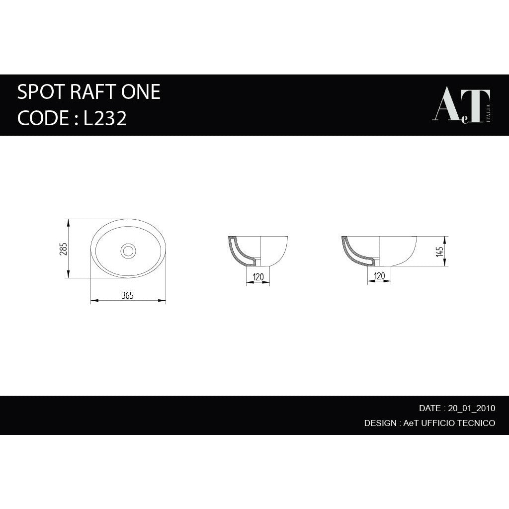 Évier en porcelaine SPOT RAFT ONE L232