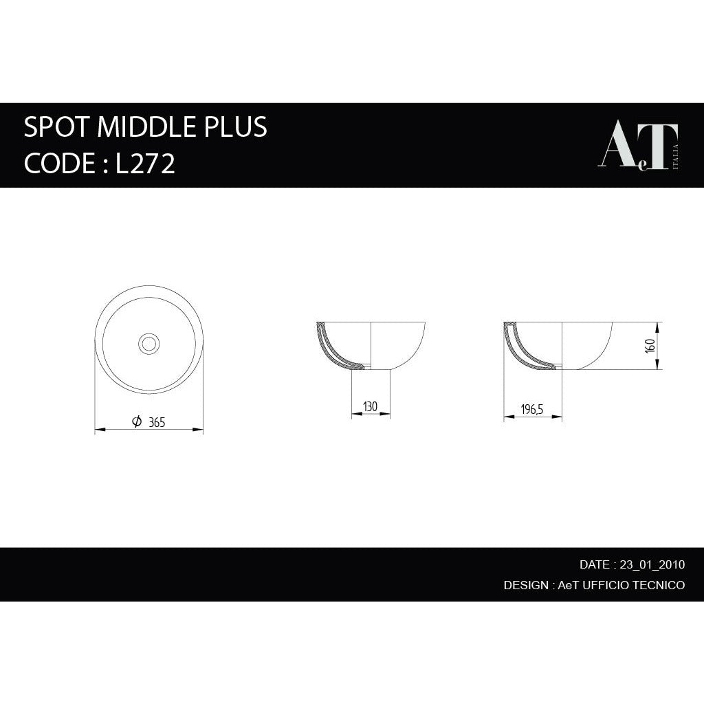 Porcelain Sink SPOT MIDDLE PLUS L272
