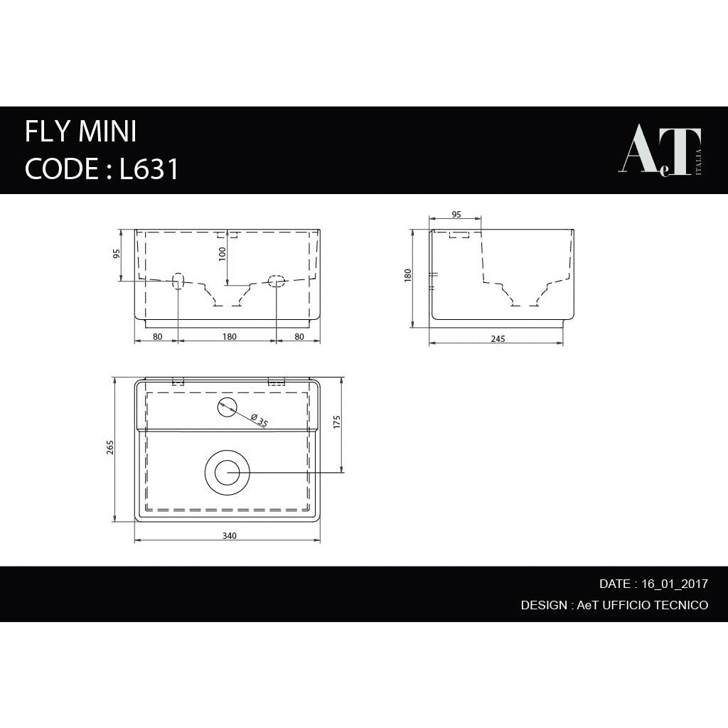 Porcelain Sink FLY MINI L631