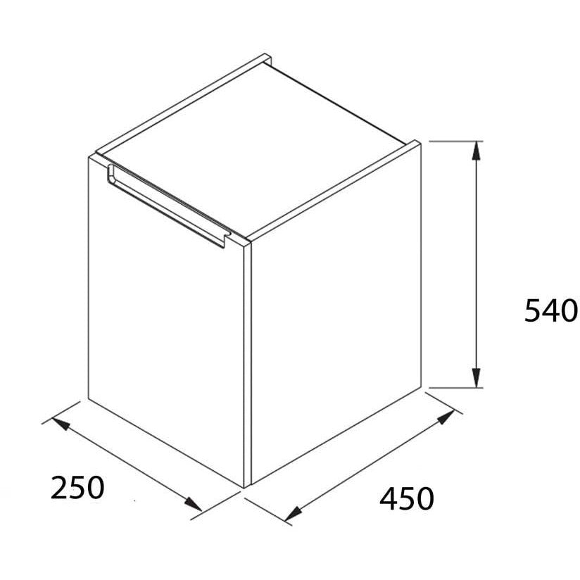 Unité de rangement suspendue 10 pouces (250) MONTERREY Naturel une porte (Ouverture côté gauche)