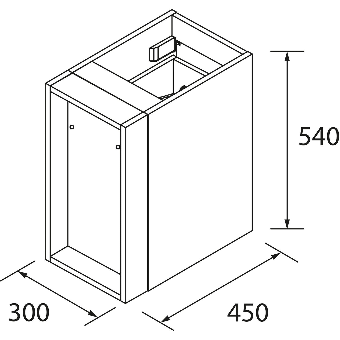 Unité de rangement murale 12 pouces (300) Alliance Noir mat