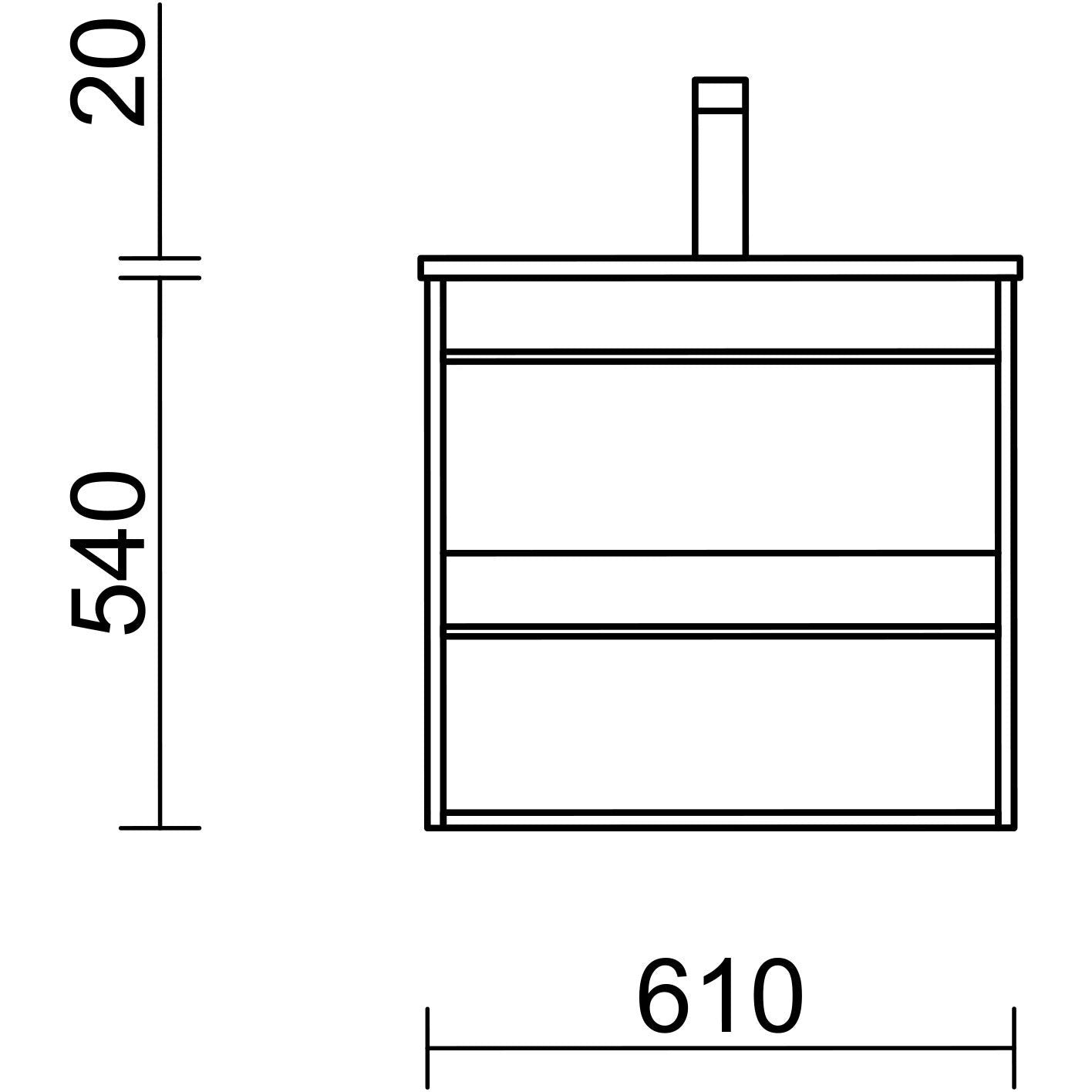 Vanity Attila 24 inches (600) 2 drawers African oak