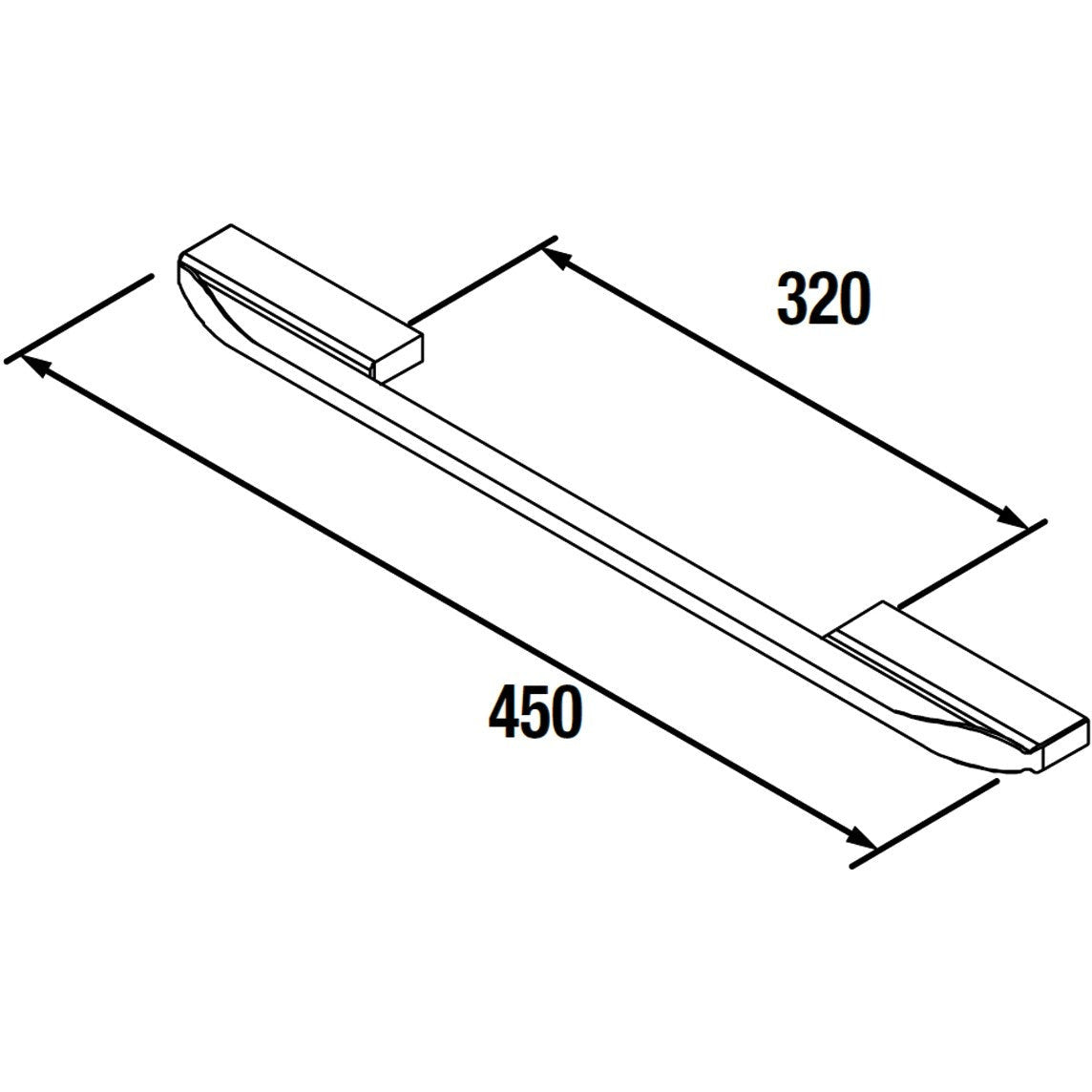 Poignée Fusion 450mm Chrome