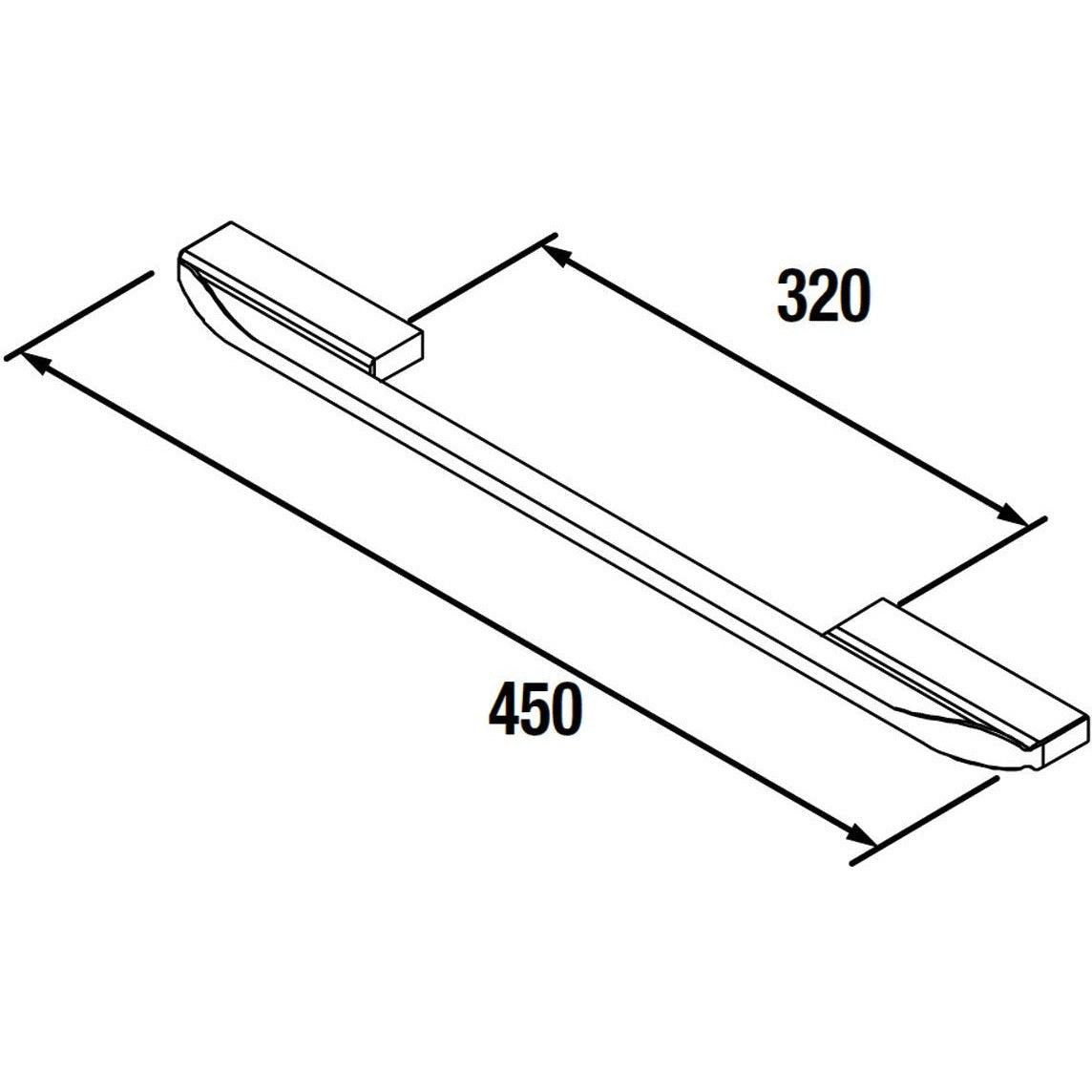 Handle Fussion 450mm Matte black
