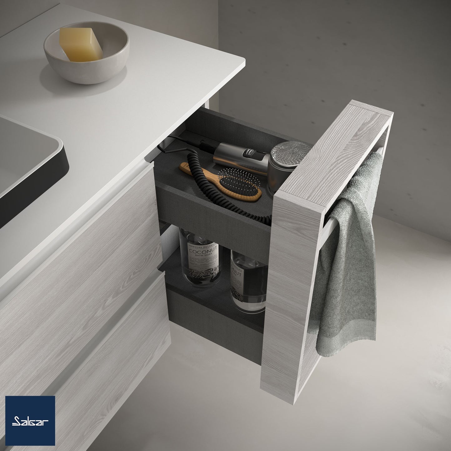 Wall hung storage unit 12 Inches (300) Alliance Bay pine