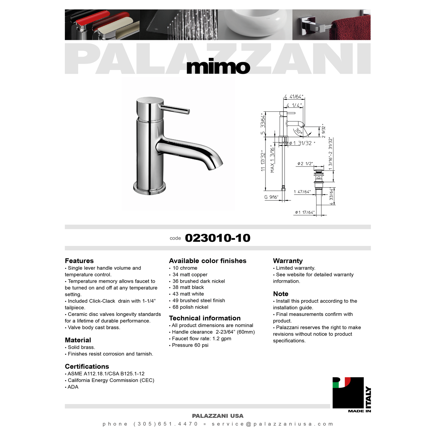 Lavabo faucet MIMO single lever 023010-CC