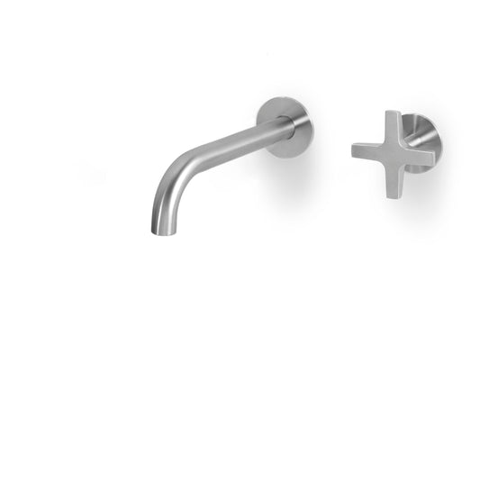 Robinet de lavabo mural 2 trous Quattro inox QTT146