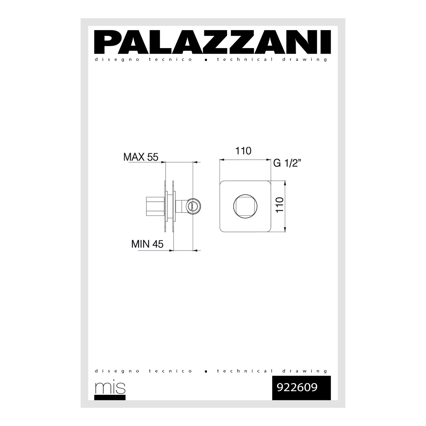 Shower trim valve MIS 922609