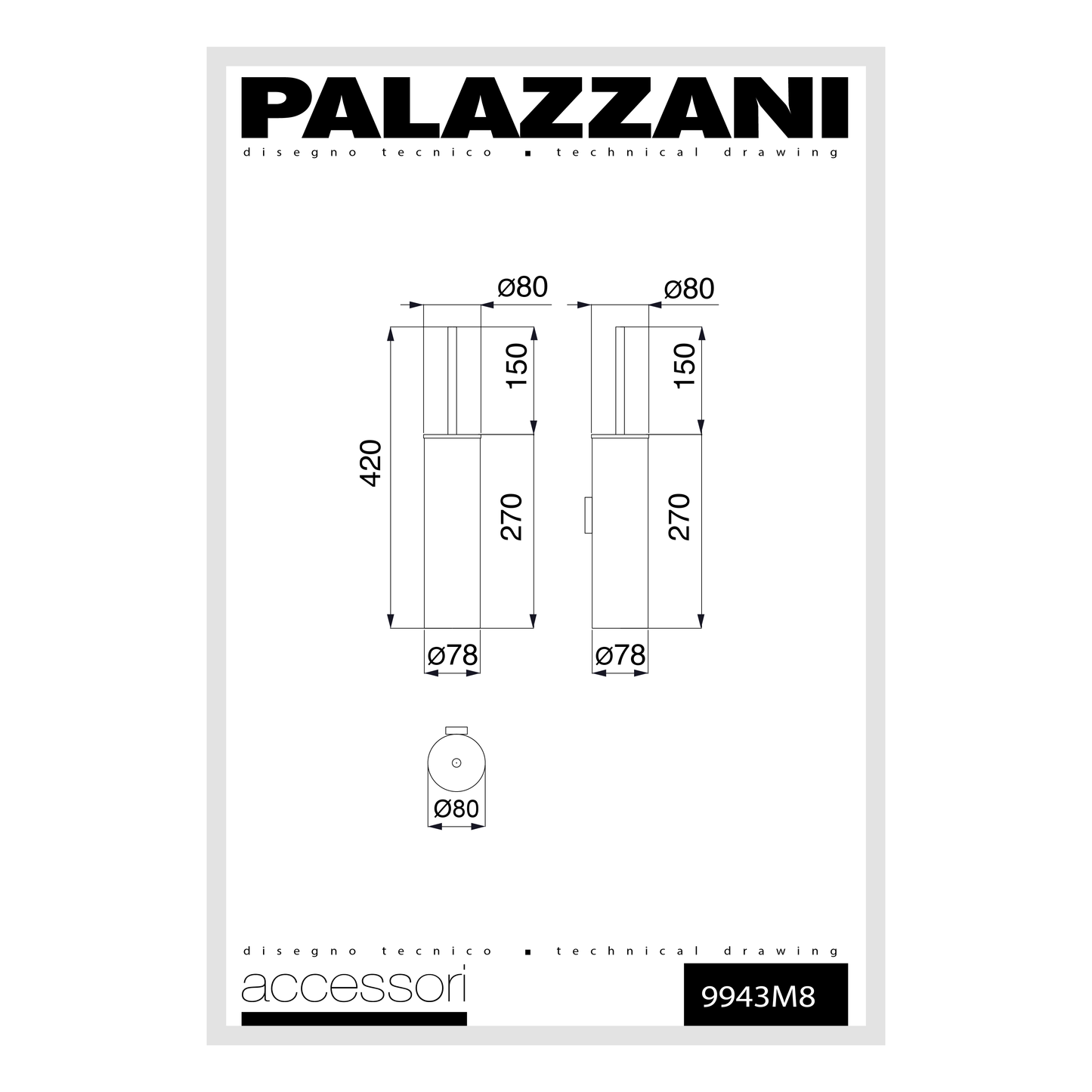 Porta scopino da parete 9943M8 **Ordine speciale**