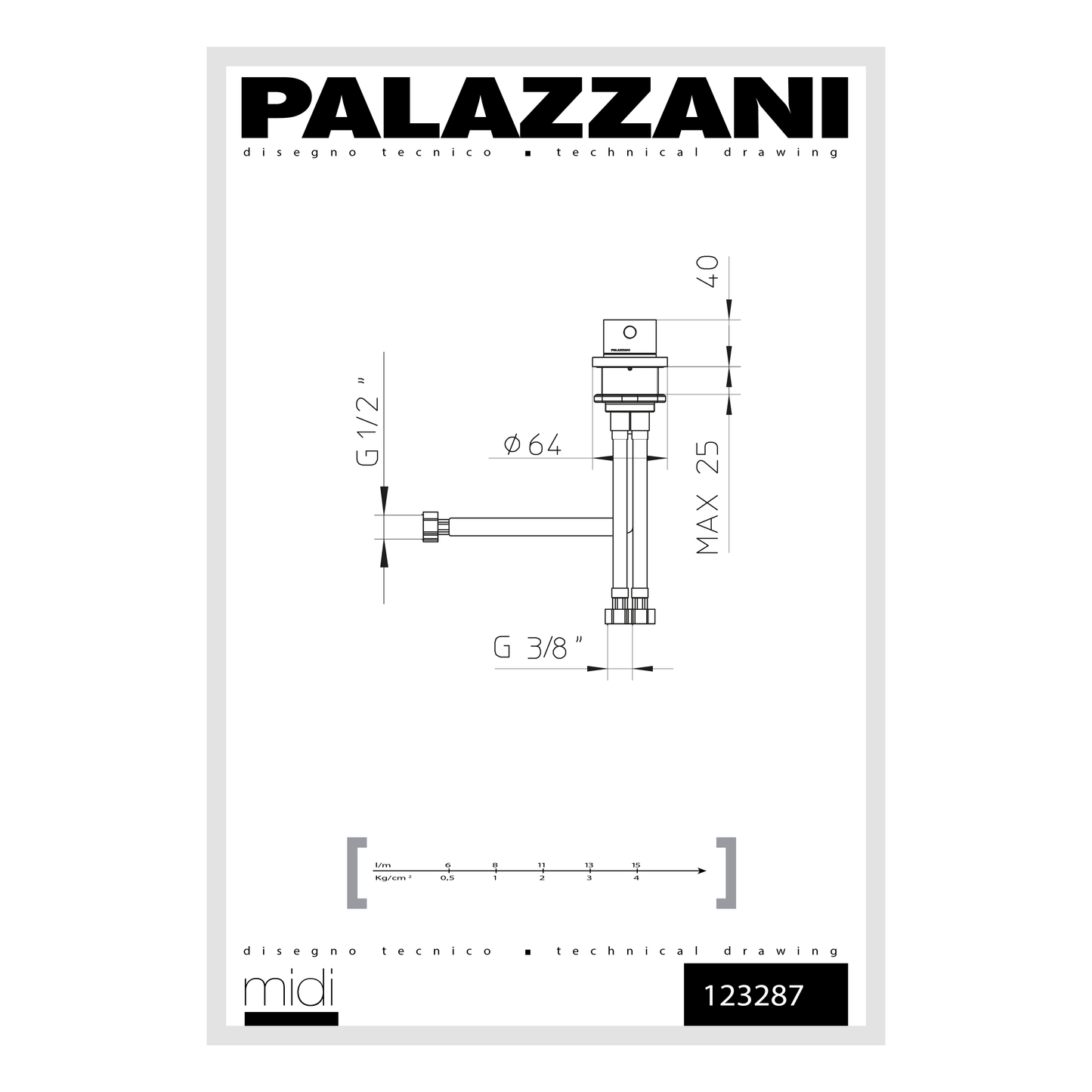 Lavabo single lever remote mixer DIGIT 123287