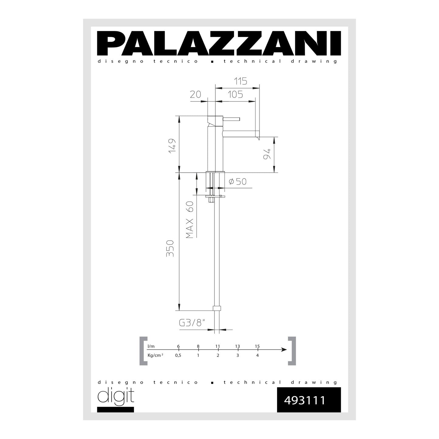 Lavabo faucet Digit  single lever 493011-CC