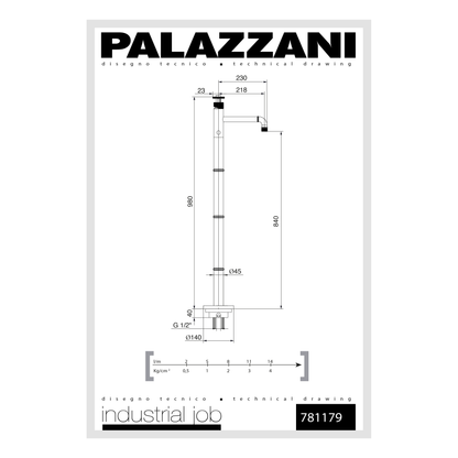 Bath faucet trim floor mounted freestanding INDUSTRIAL JOB 781179