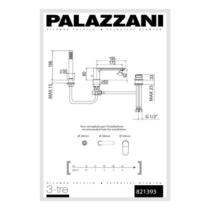 Bathtub roman faucet 3 holes 3TRE 821393