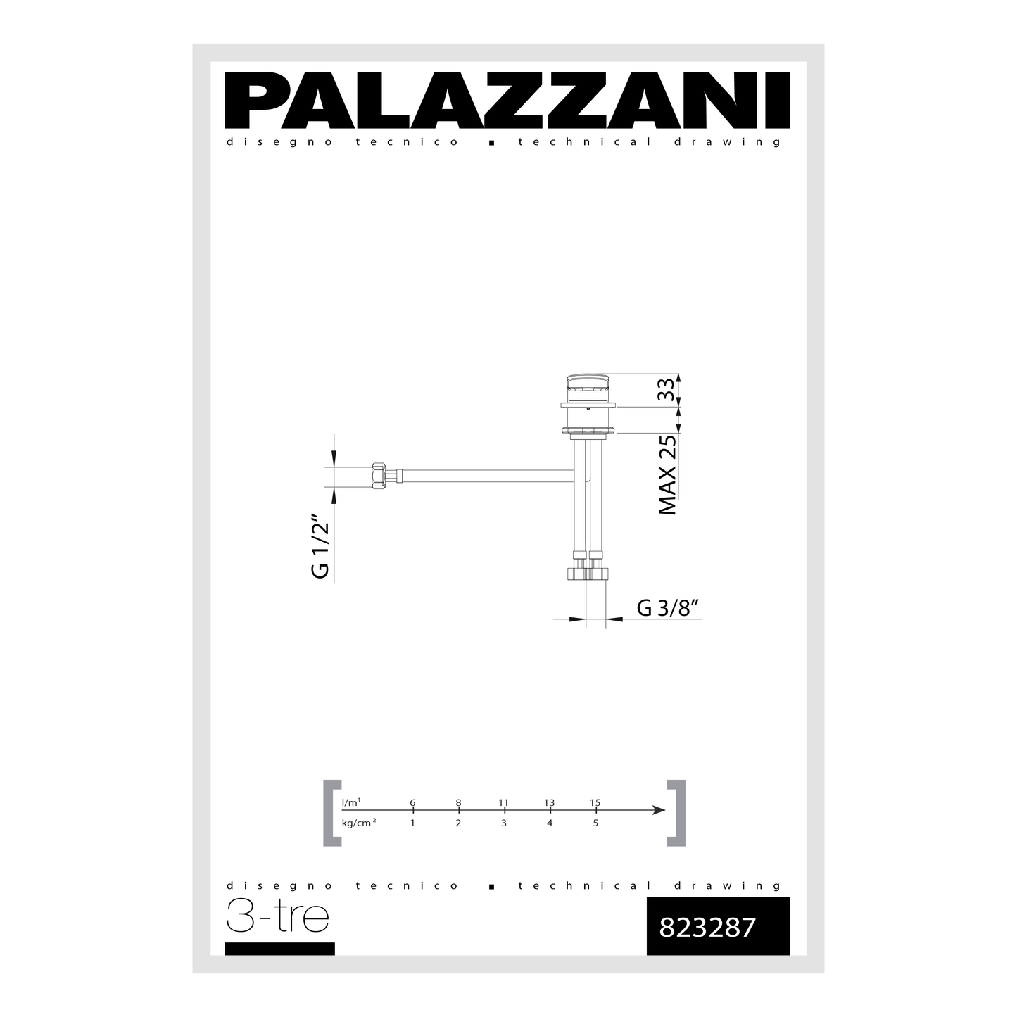Lavabo single lever remote mixer 3TRE 823287