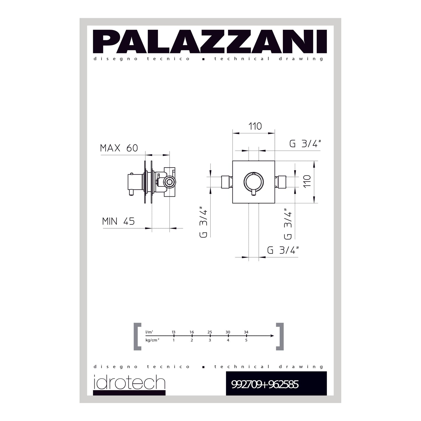 Shower trim thermostatic Digit 962568
