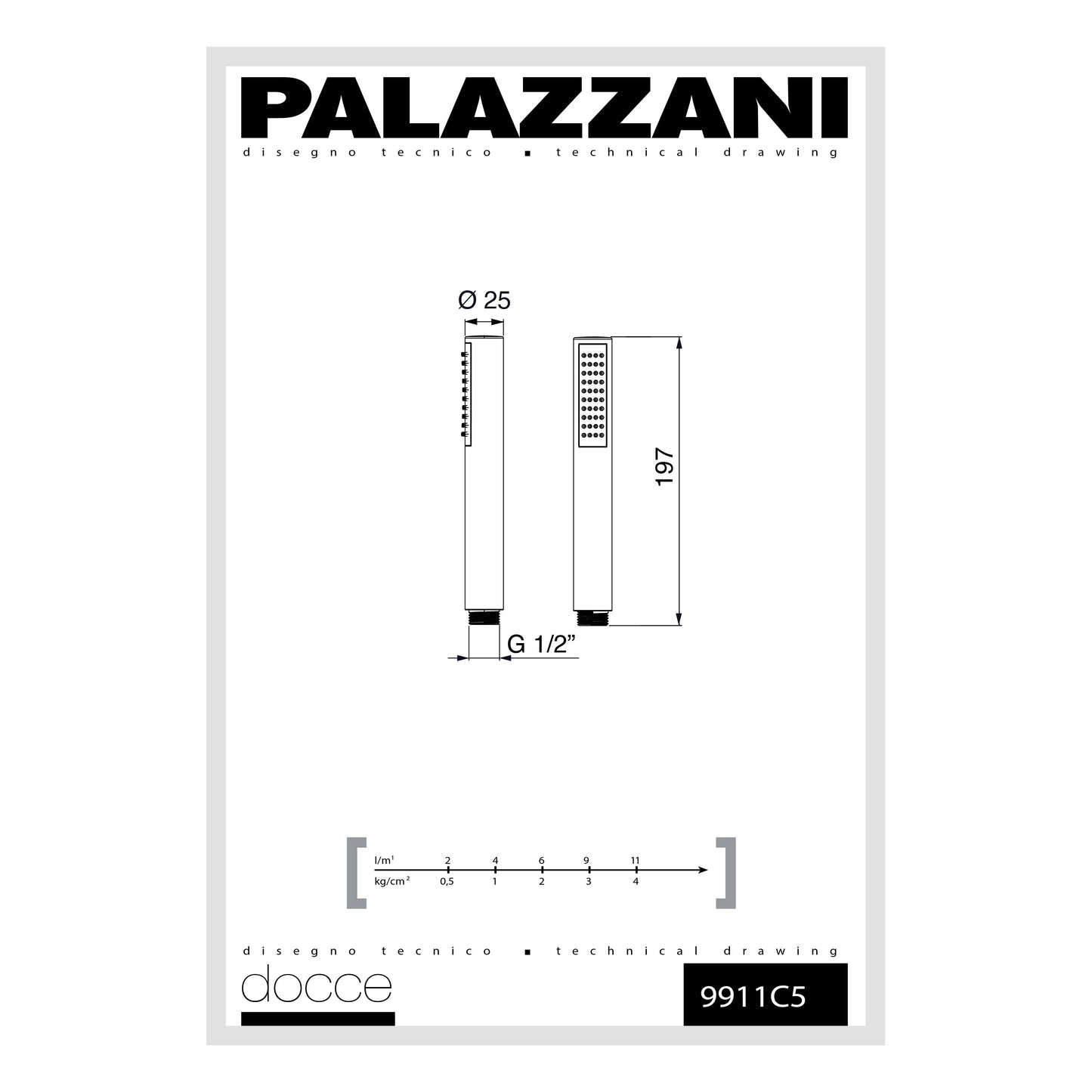 Handshower round brass 9911c5