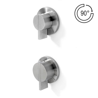 Shower trim thermostatic + 2 ways diverter with stop INS270