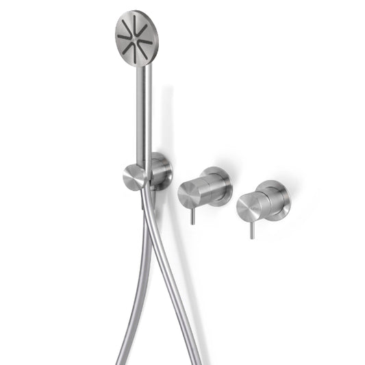 Bath and shower faucet with hand shower Loop stainless steel LOP313